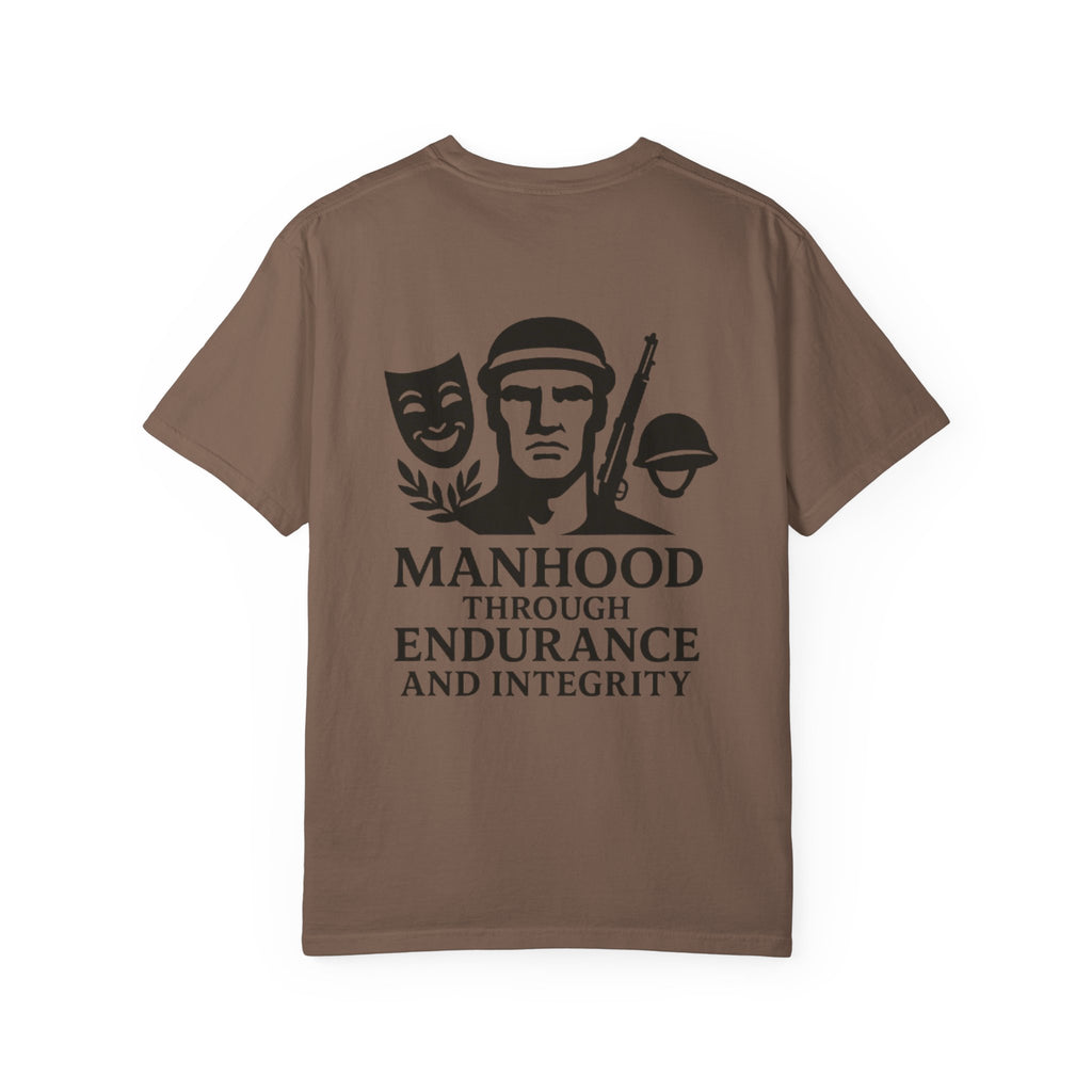 Inspirational Unisex T-Shirt: Manhood Through Endurance and Integrity, Gift for Dads, Motivational Apparel, Everyday Wear, Men's T-Shirt