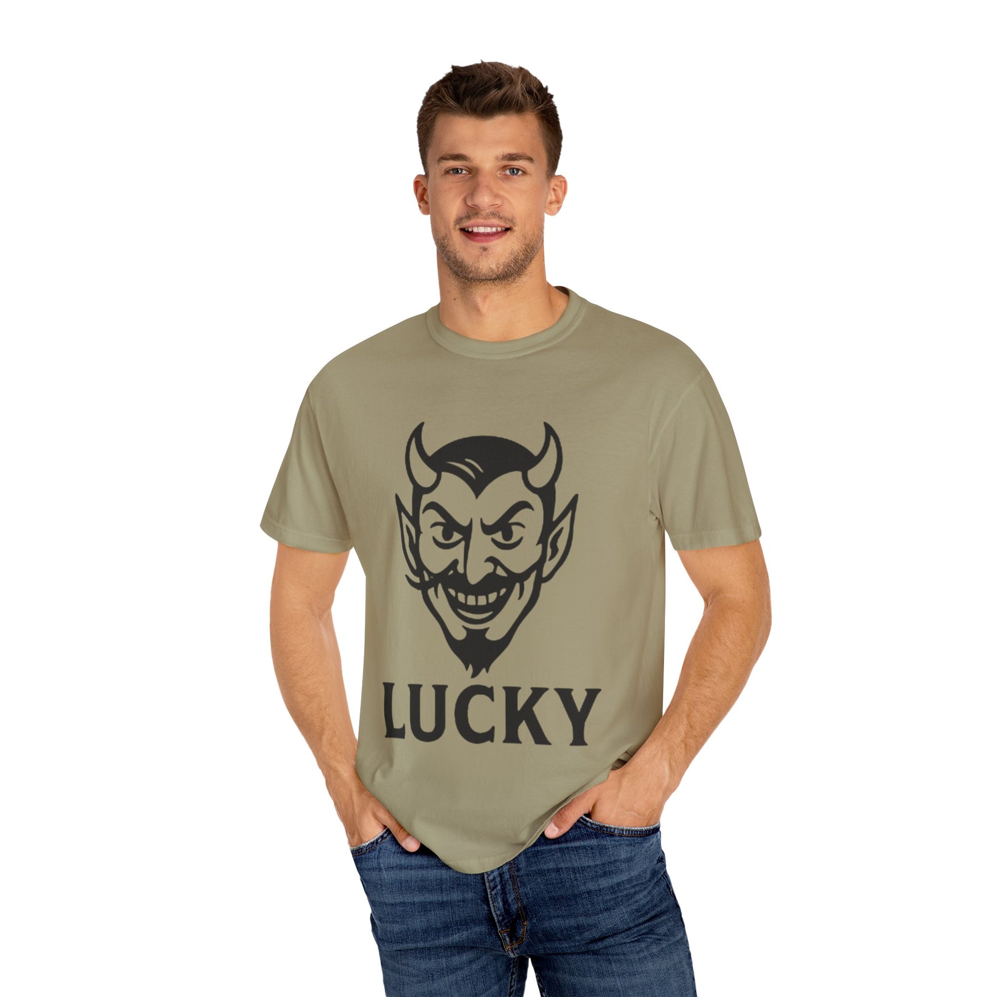 Lucky Devil Graphic Unisex T-Shirt, Spooky Style Tee, Halloween Apparel, Gift for Friends, Casual Wear