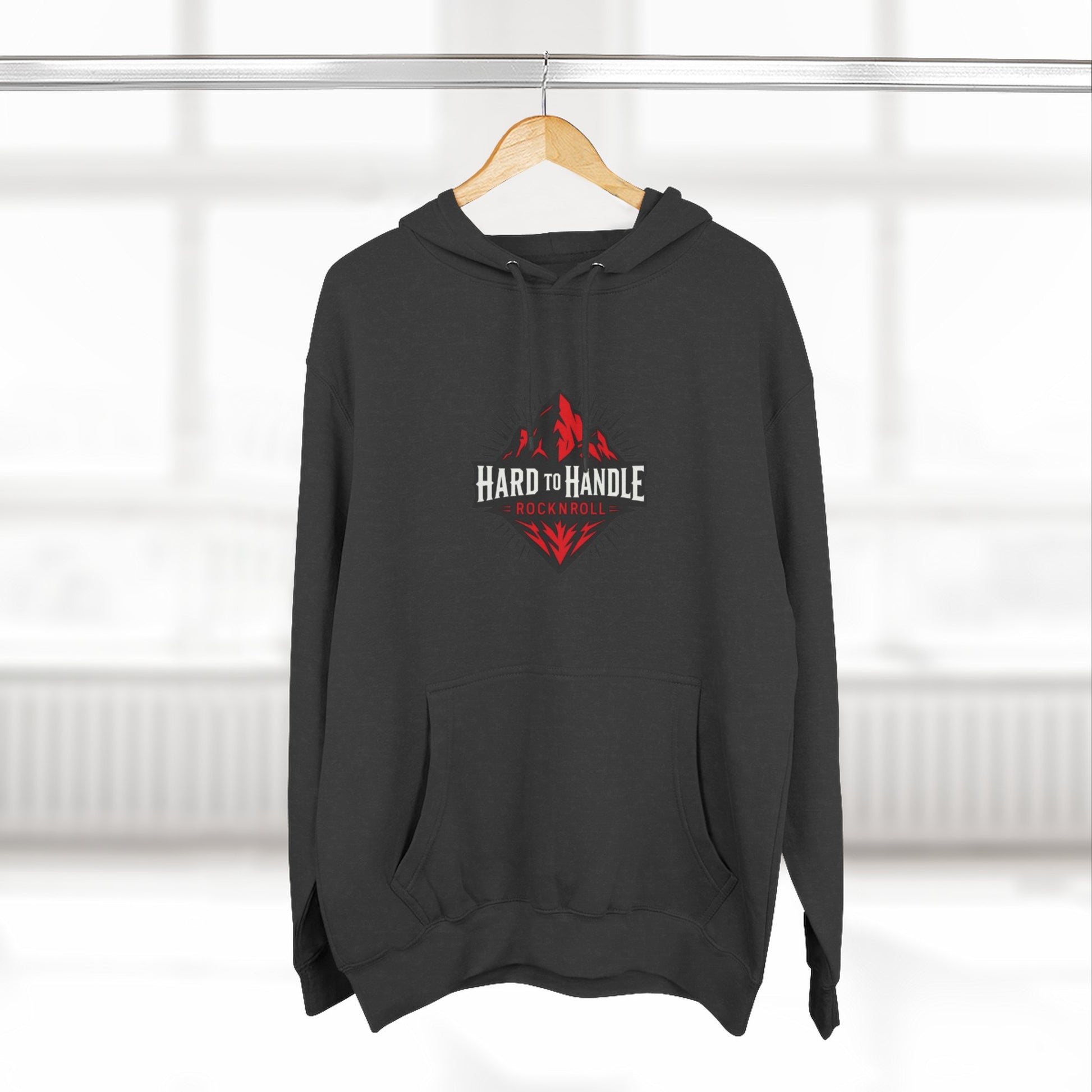 Rock On Fleece Hoodie - A Hard to Handle Design, Music Lover Gift, Cozy Layer, Festival Wear, Gift for Guitarists
