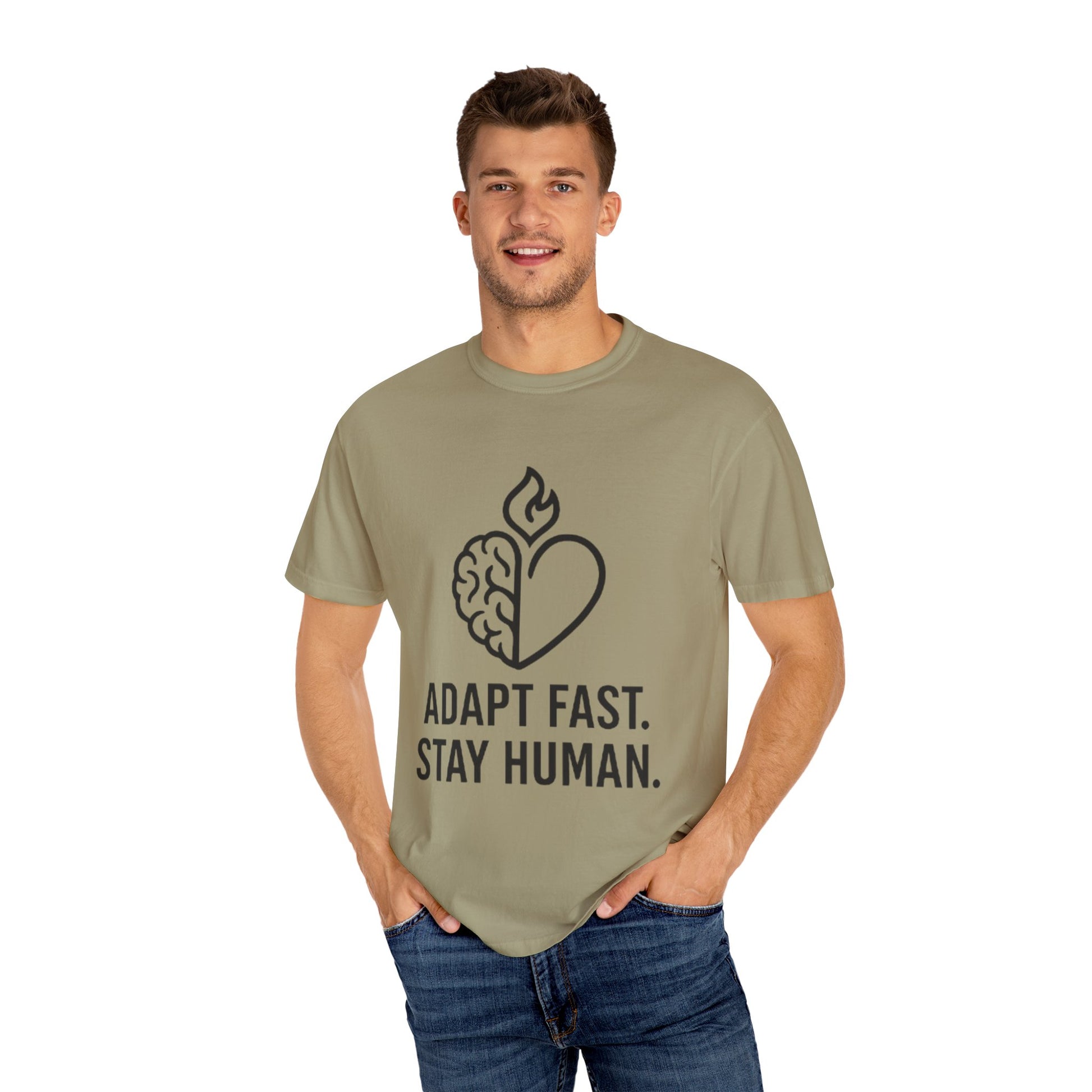 T-Shirt adapt fast, stay human Unisex Garment-Dyed