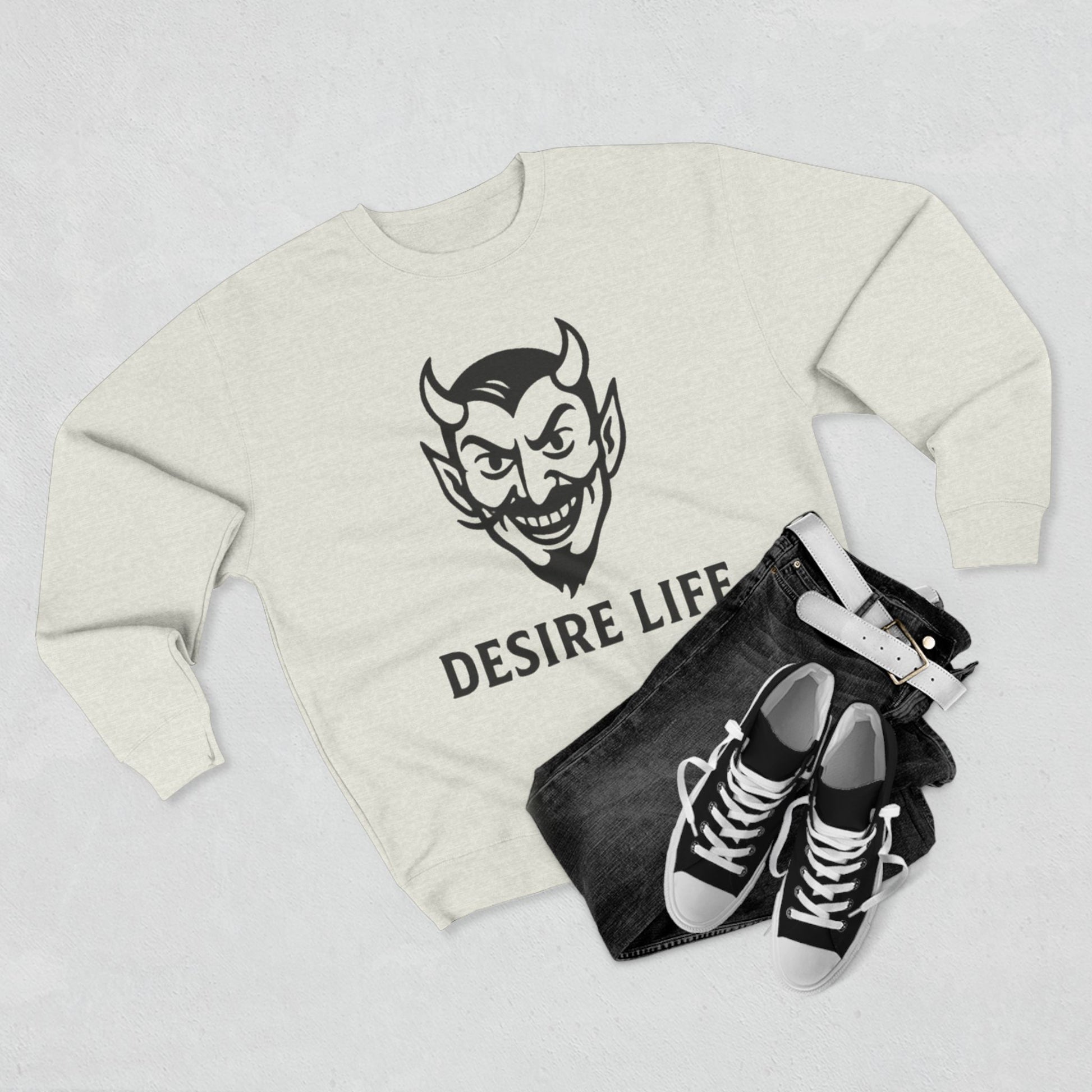 Unisex Crewneck Sweatshirt with 'Desire Life' Design | Casual Streetwear, Graphic Sweatshirt, Gift for Him/Her, Trendy Fashion, [...]