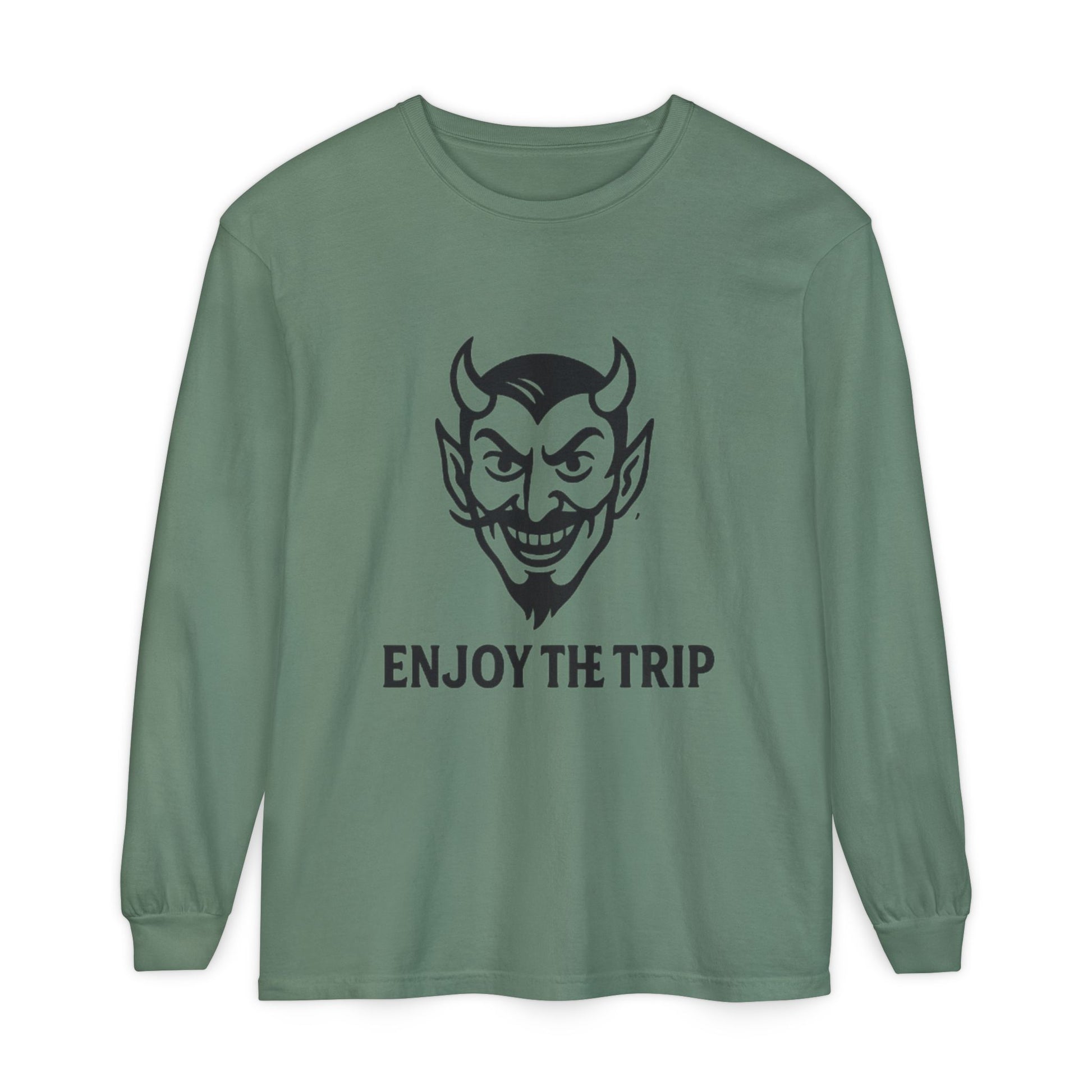 Unisex Long Sleeve Tee - Enjoy the Trip Graphic, Gift for Travelers, Halloween Apparel, Casual Style, Streetwear Essentials
