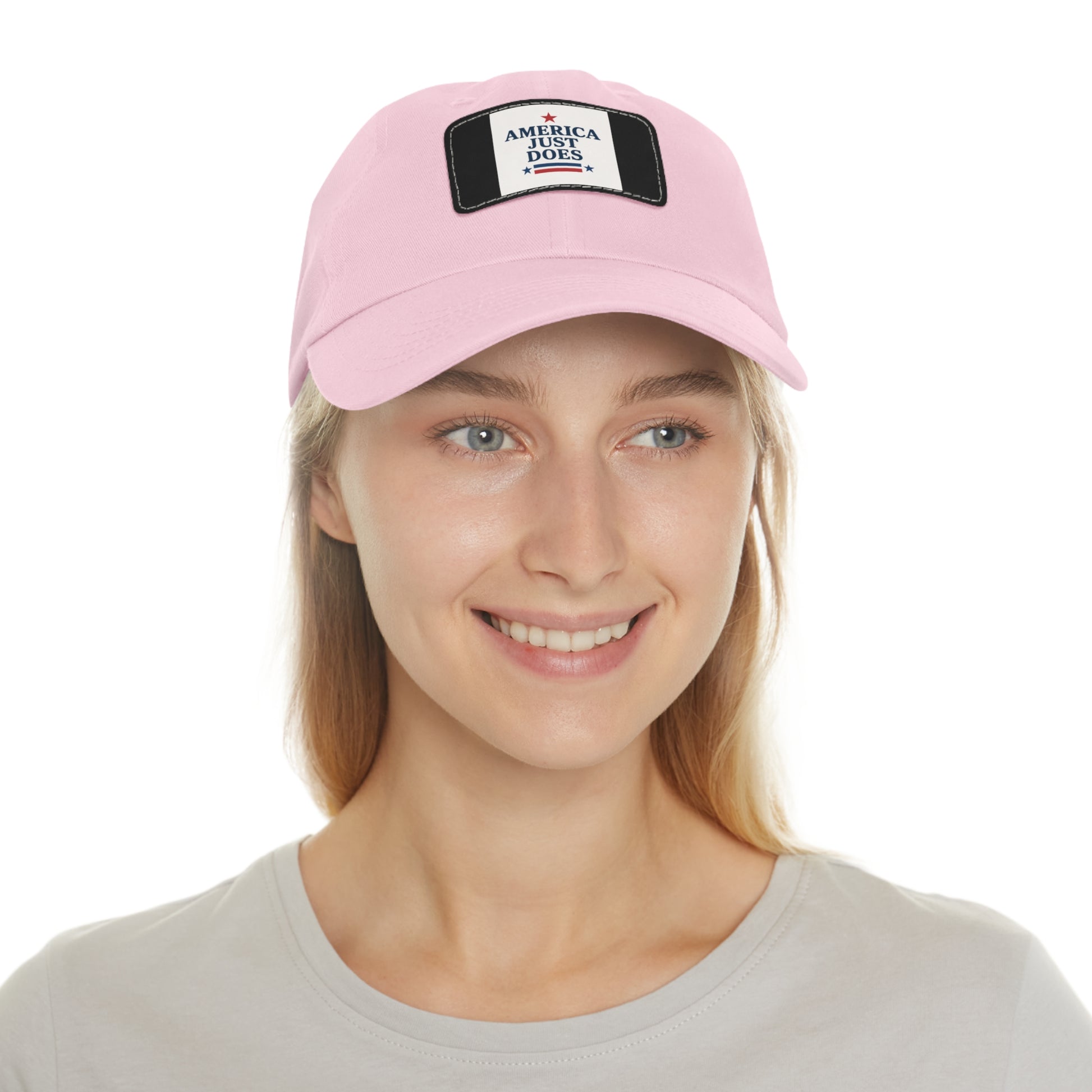 Patriotic Dad Hat with Leather Patch, Casual Cap, American Pride Accessory, Unique Gift for Dad, Summer Style Headwear