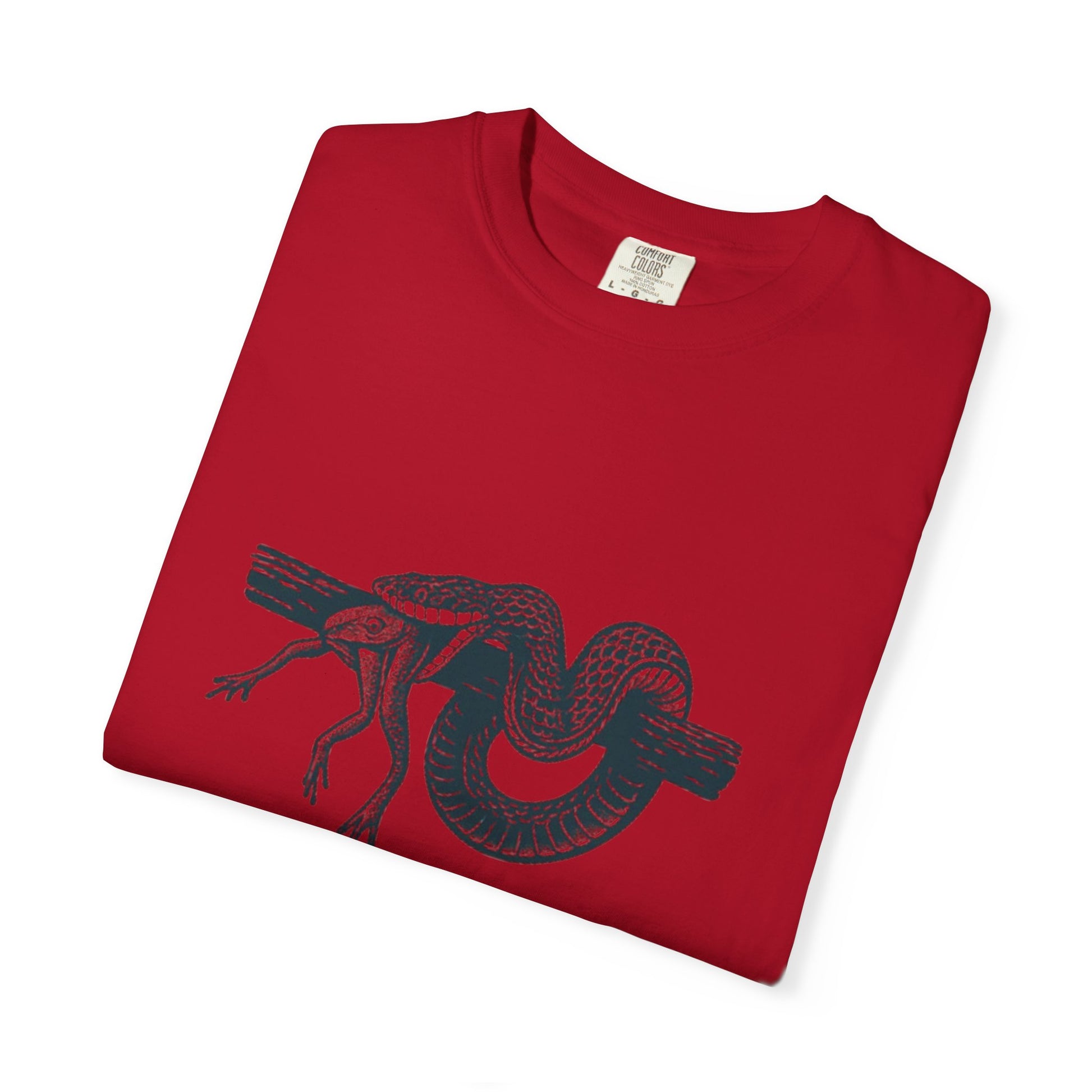 Snake and Frog Unisex T-Shirt - Nature Lover Gift, Adventure Apparel, Unique Graphic Tee, Eco-Friendly Fashion, Wildlife Enthusiast Shirt