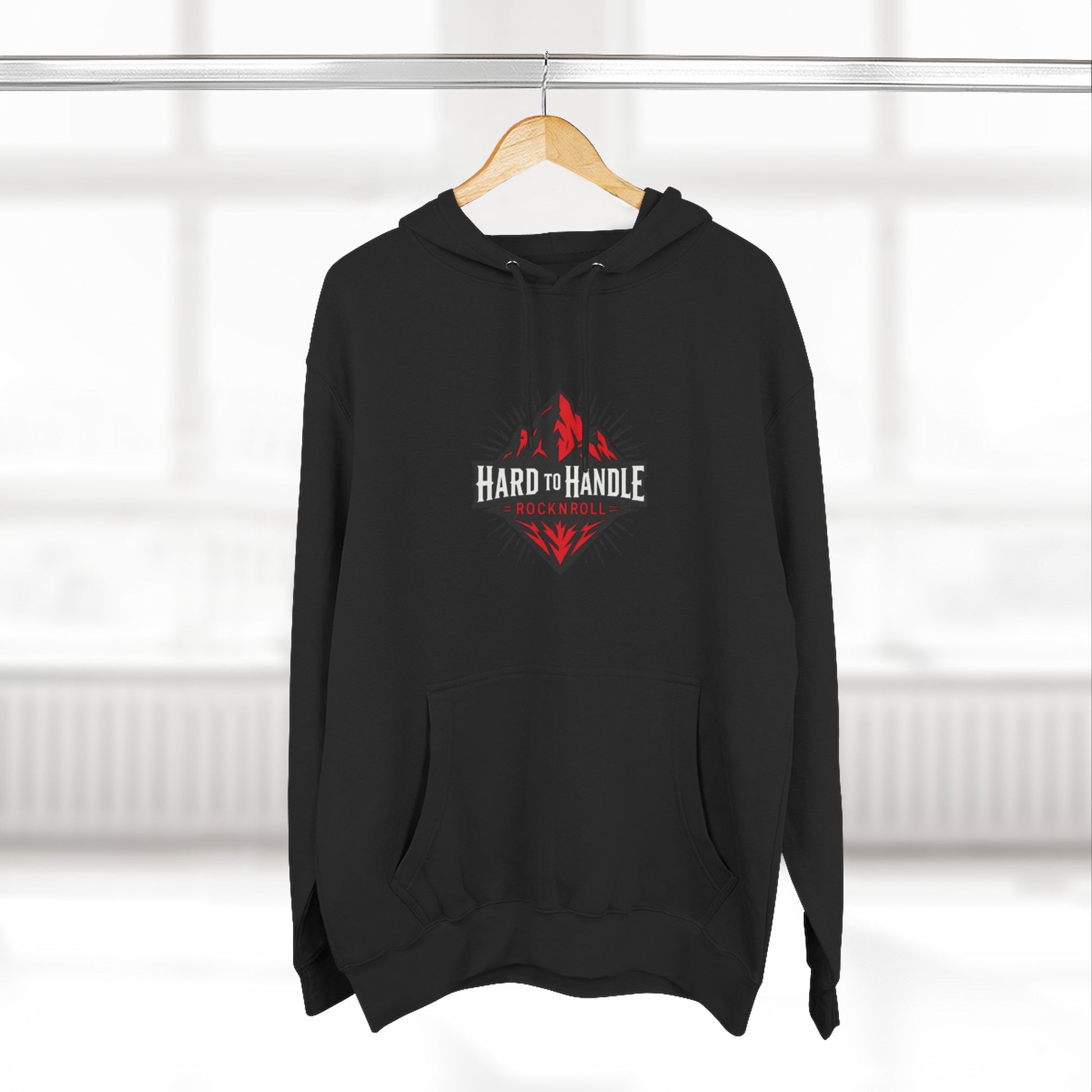 Rock On Fleece Hoodie - A Hard to Handle Design, Music Lover Gift, Cozy Layer, Festival Wear, Gift for Guitarists