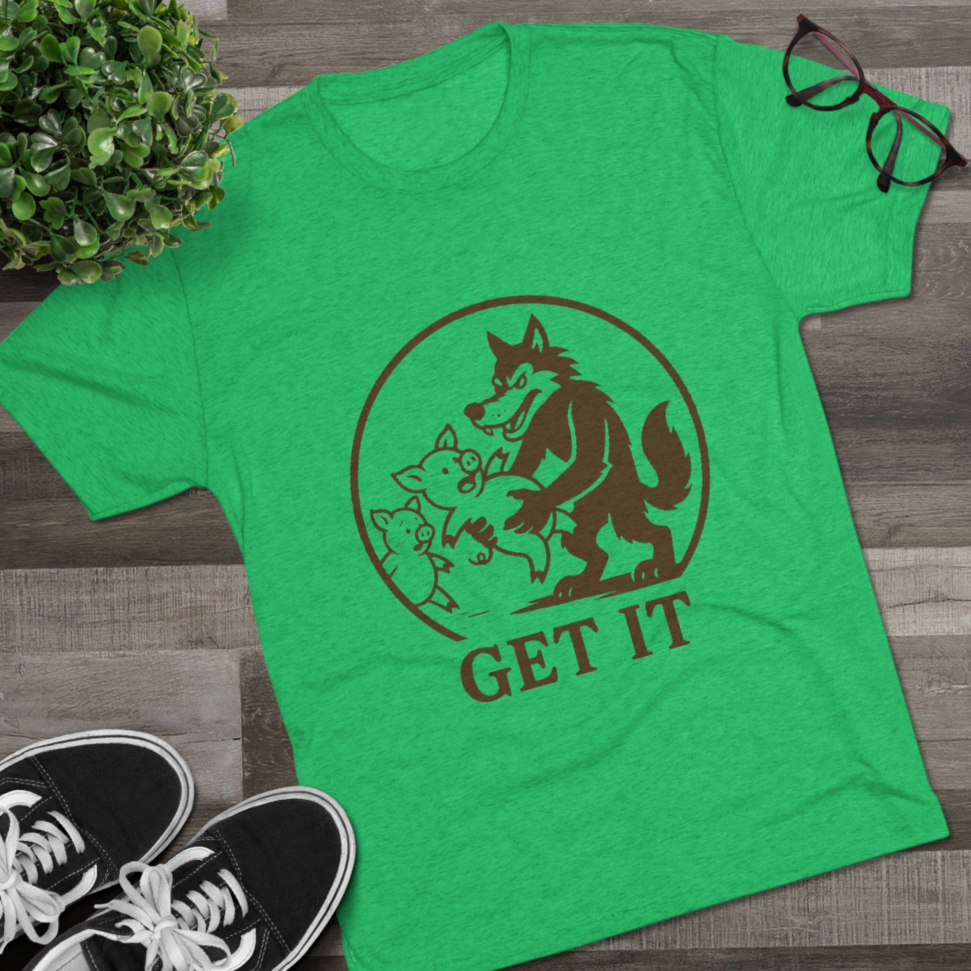 Playful Animal Graphic Tee - Unisex Crew Shirt, Funny Wolf Design, Gifts for Animal Lovers, Casual Wear, Humor Apparel, Birthday Gift