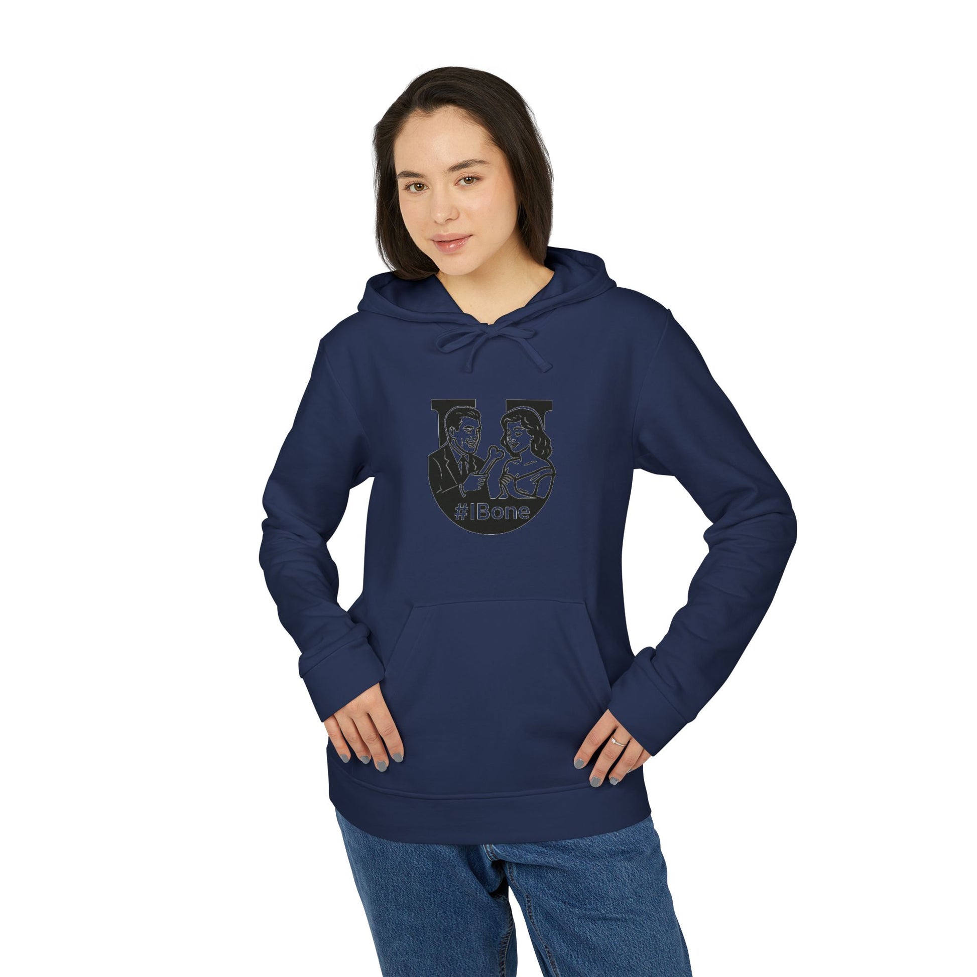 Unisex Fleece Hoodie with #IBone Graphic, Cozy Casual Wear for Everyday, Gift for Friends, Perfect for Events, Sportswear