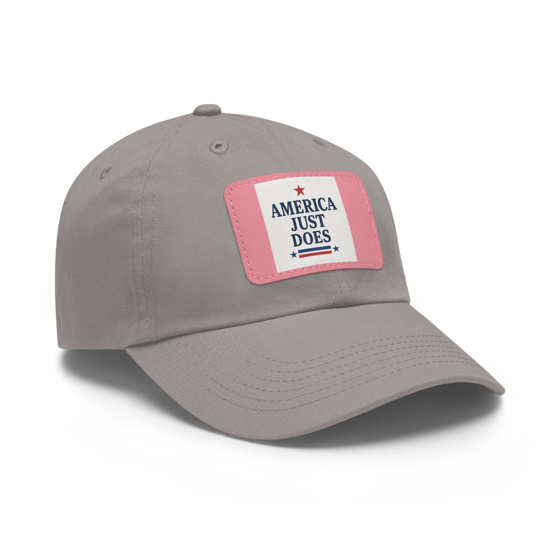 Patriotic Dad Hat with Leather Patch, Casual Cap, American Pride Accessory, Unique Gift for Dad, Summer Style Headwear