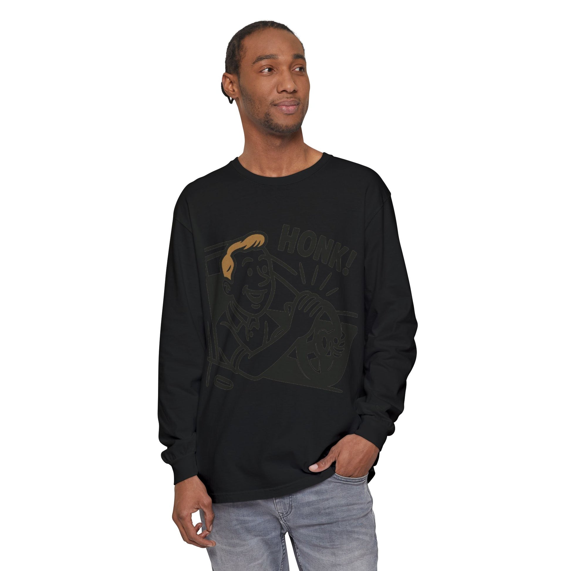 Honk Long Sleeve T-Shirt, Funny Car Enthusiast Tee, Gift for Drivers, Unisex Graphic Shirt, Casual Wear, Auto Humor Tee