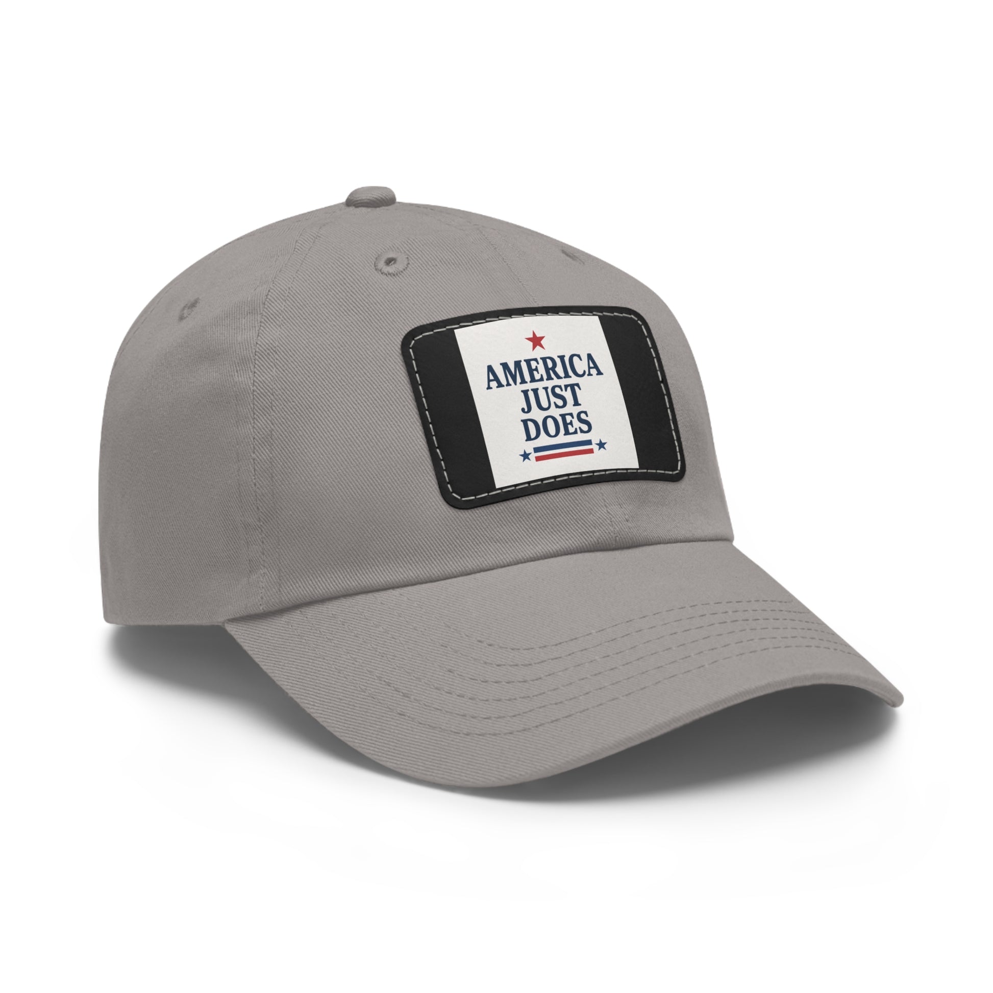 Patriotic Dad Hat with Leather Patch, Casual Cap, American Pride Accessory, Unique Gift for Dad, Summer Style Headwear