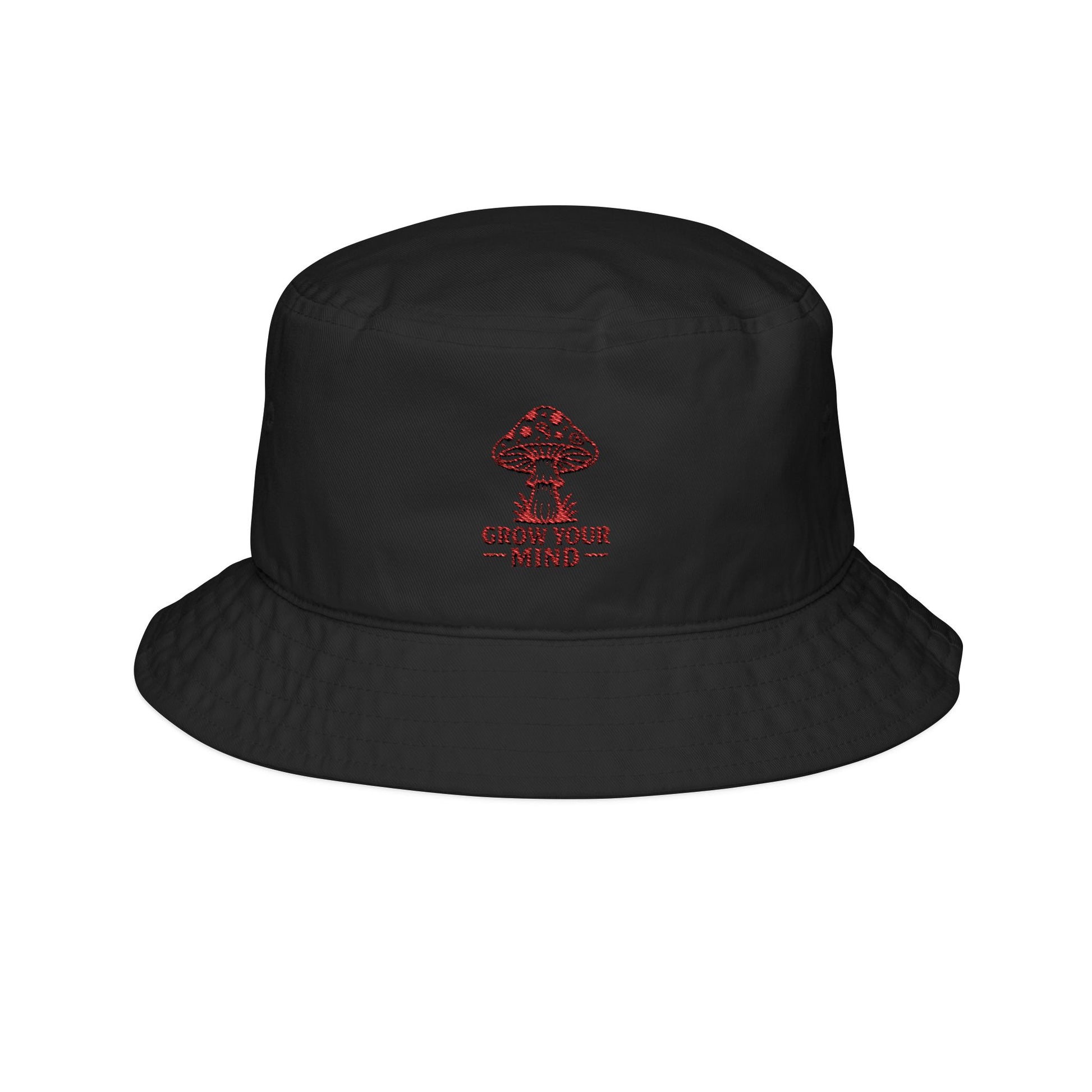 Embroidered Bucket Hat - Grow Your Mind, Trendy Hat for Nature Lovers, Summer Accessory, Gift for Friends, Unisex Fashion