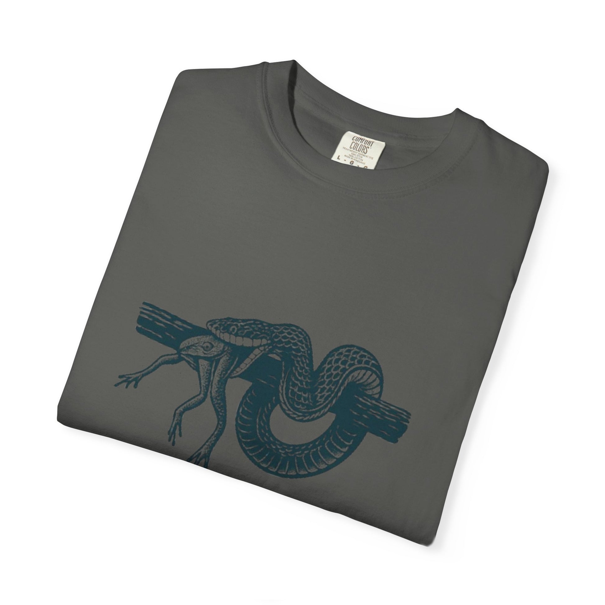 Snake and Frog Unisex T-Shirt - Nature Lover Gift, Adventure Apparel, Unique Graphic Tee, Eco-Friendly Fashion, Wildlife Enthusiast Shirt