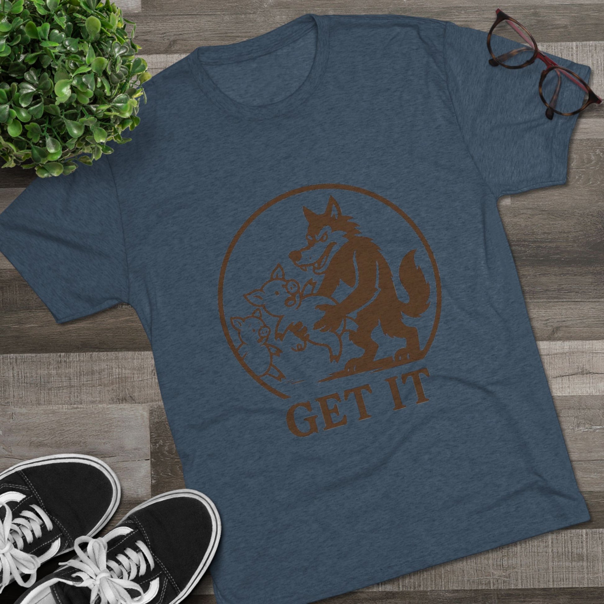 Playful Animal Graphic Tee - Unisex Crew Shirt, Funny Wolf Design, Gifts for Animal Lovers, Casual Wear, Humor Apparel, Birthday Gift