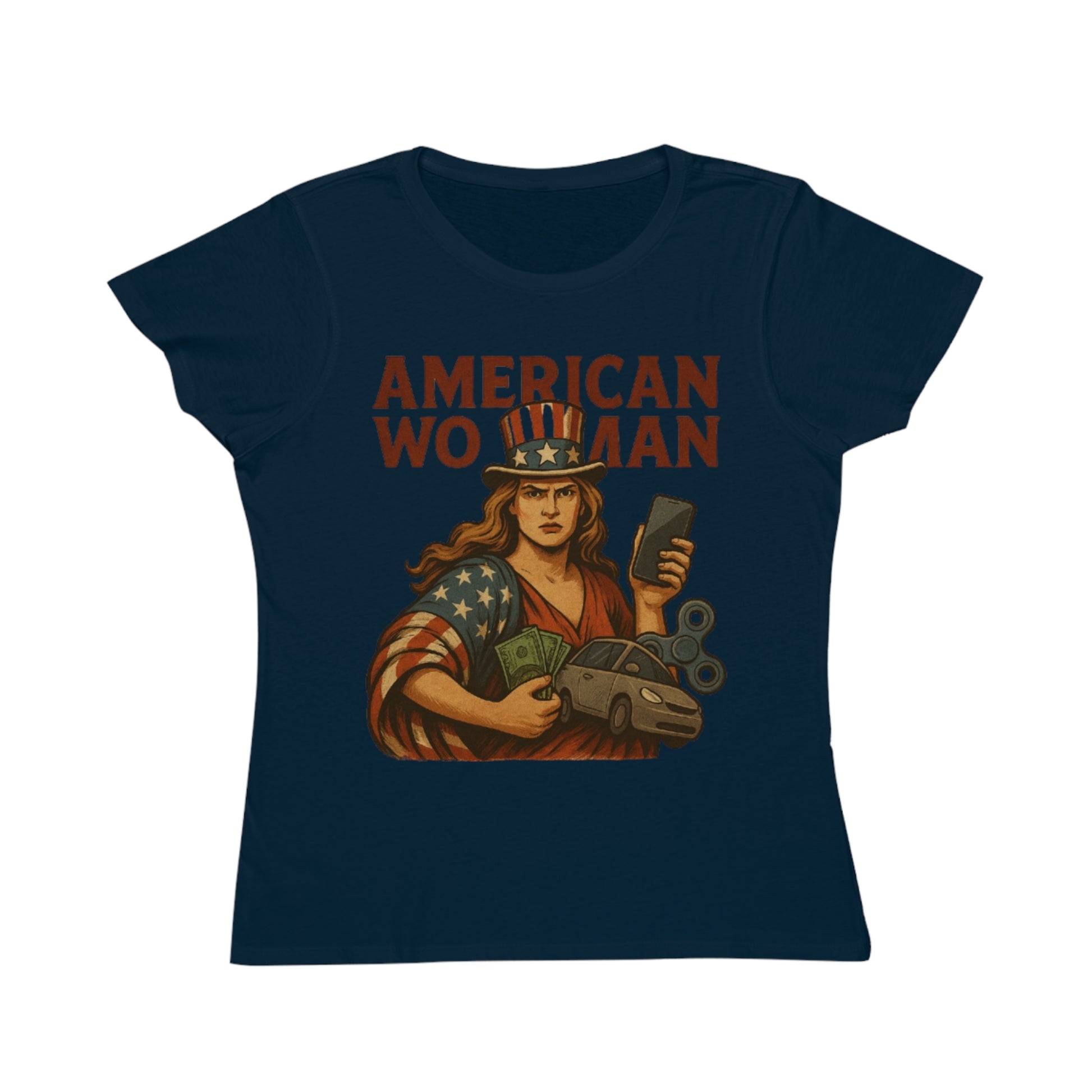 Empowering American Woman T-Shirt, Feminist Tee, Casual Wear, Gift for Her, July 4th, Independence Day Outfit