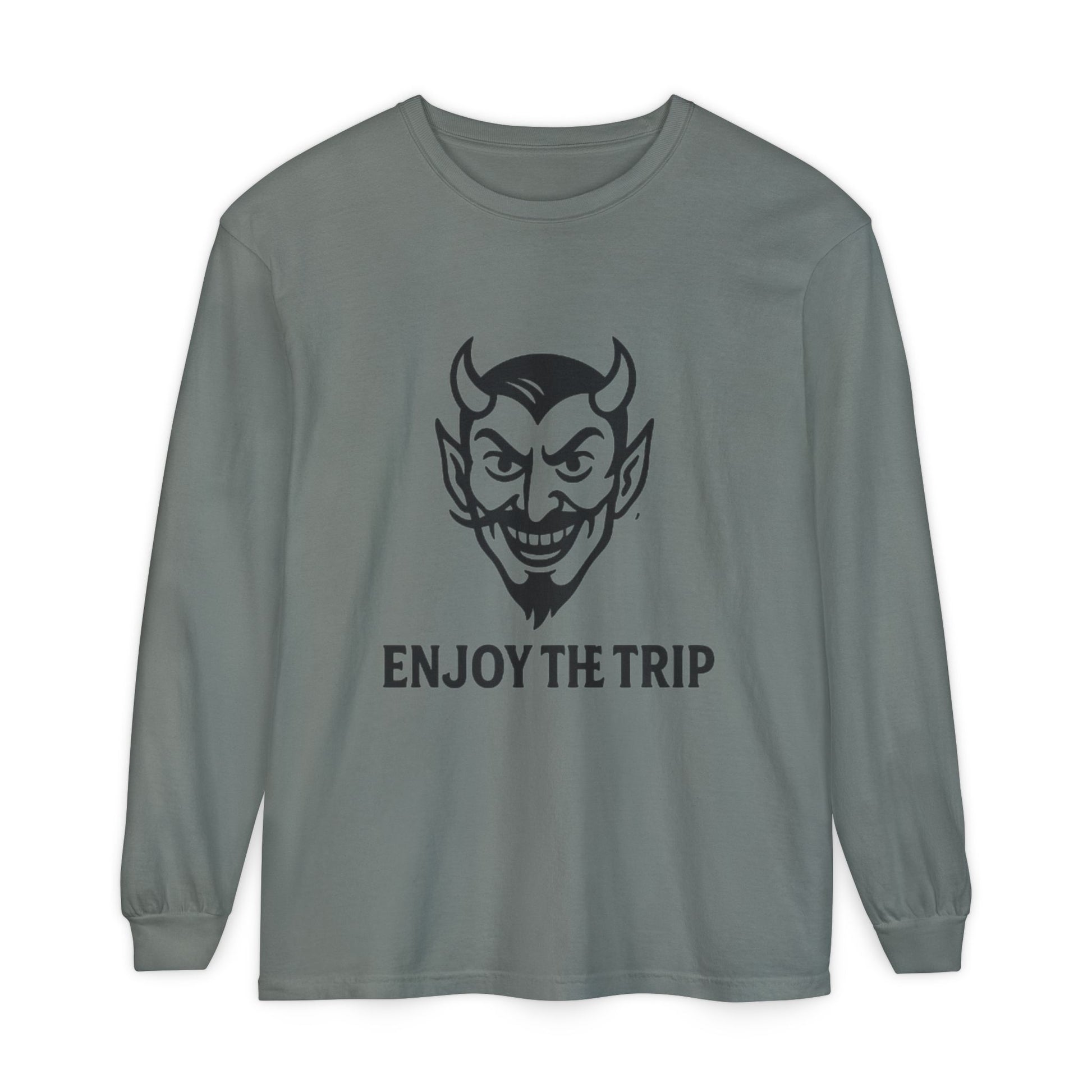 Unisex Long Sleeve Tee - Enjoy the Trip Graphic, Gift for Travelers, Halloween Apparel, Casual Style, Streetwear Essentials