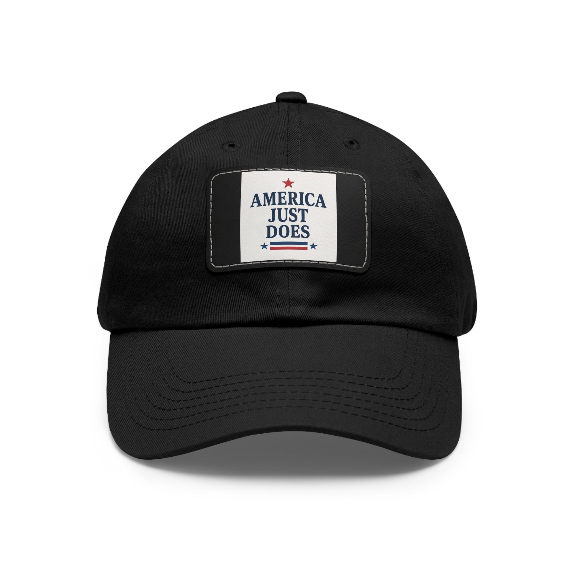Patriotic Dad Hat with Leather Patch, Casual Cap, American Pride Accessory, Unique Gift for Dad, Summer Style Headwear