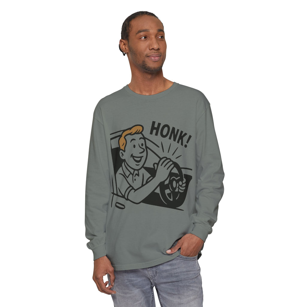 Honk Long Sleeve T-Shirt, Funny Car Enthusiast Tee, Gift for Drivers, Unisex Graphic Shirt, Casual Wear, Auto Humor Tee