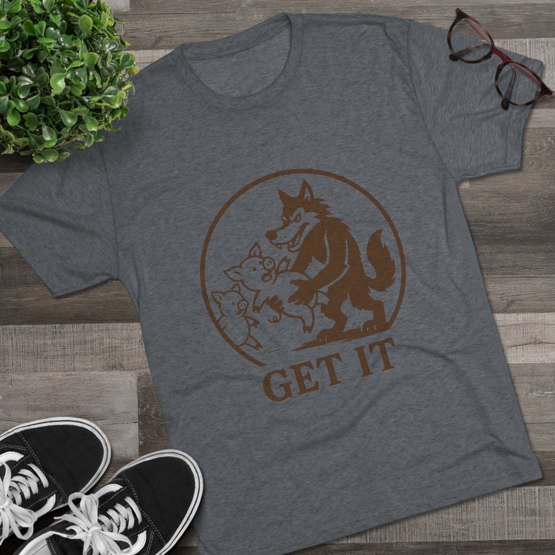 Playful Animal Graphic Tee - Unisex Crew Shirt, Funny Wolf Design, Gifts for Animal Lovers, Casual Wear, Humor Apparel, Birthday Gift