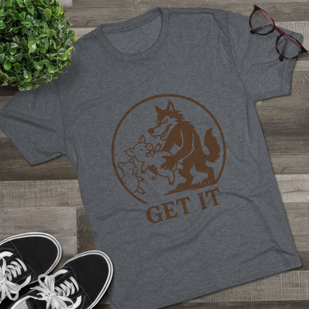 Playful Animal Graphic Tee - Unisex Crew Shirt, Funny Wolf Design, Gifts for Animal Lovers, Casual Wear, Humor Apparel, Birthday Gift