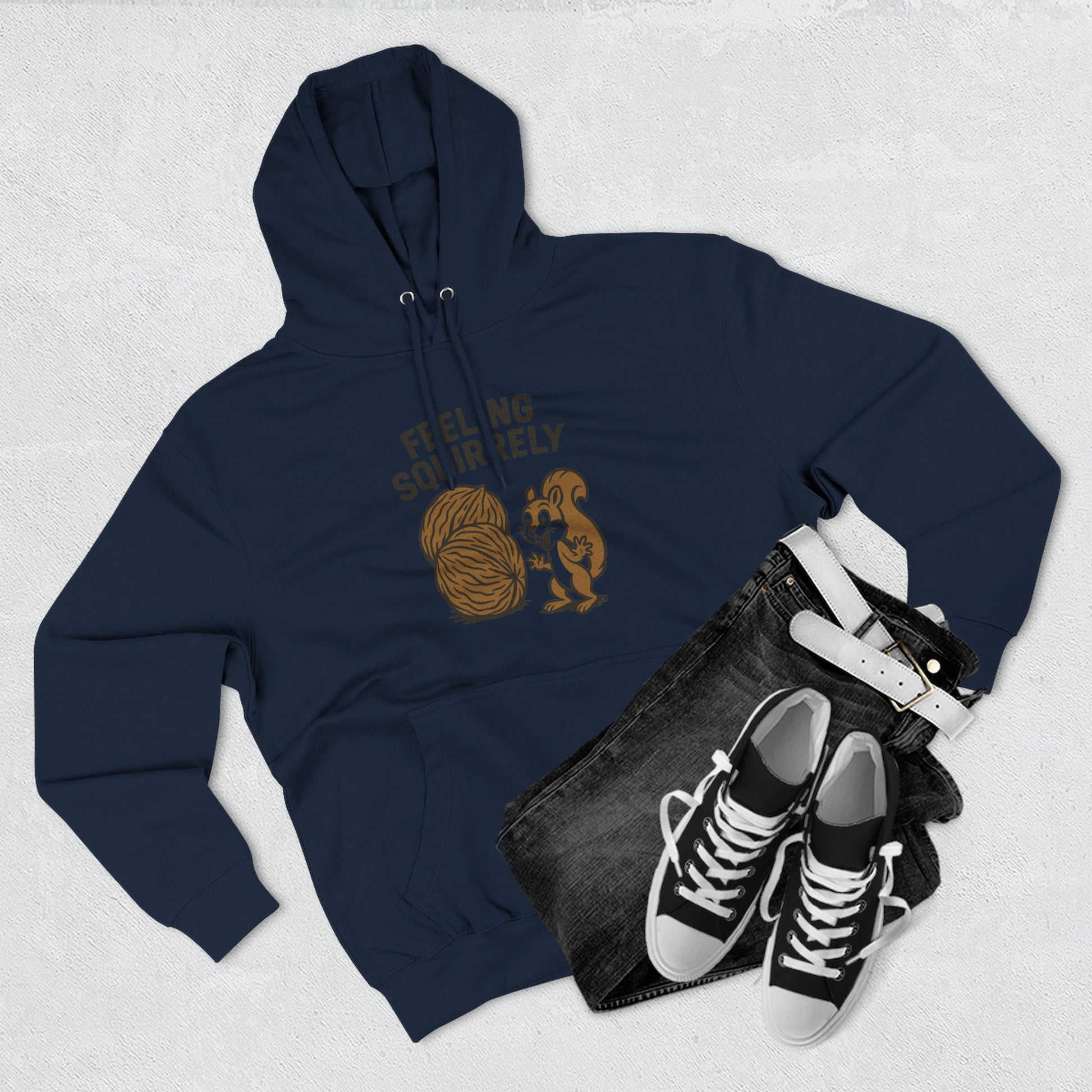 Feeling Squirrelly Hoodie - Cozy Fleece Sweatshirt, Gift for Animal Lovers, Fall Fashion, Fun Hoodie for Friends, Quirky Apparel