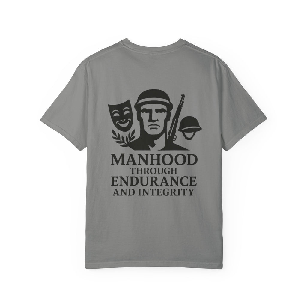 Inspirational Unisex T-Shirt: Manhood Through Endurance and Integrity, Gift for Dads, Motivational Apparel, Everyday Wear, Men's T-Shirt