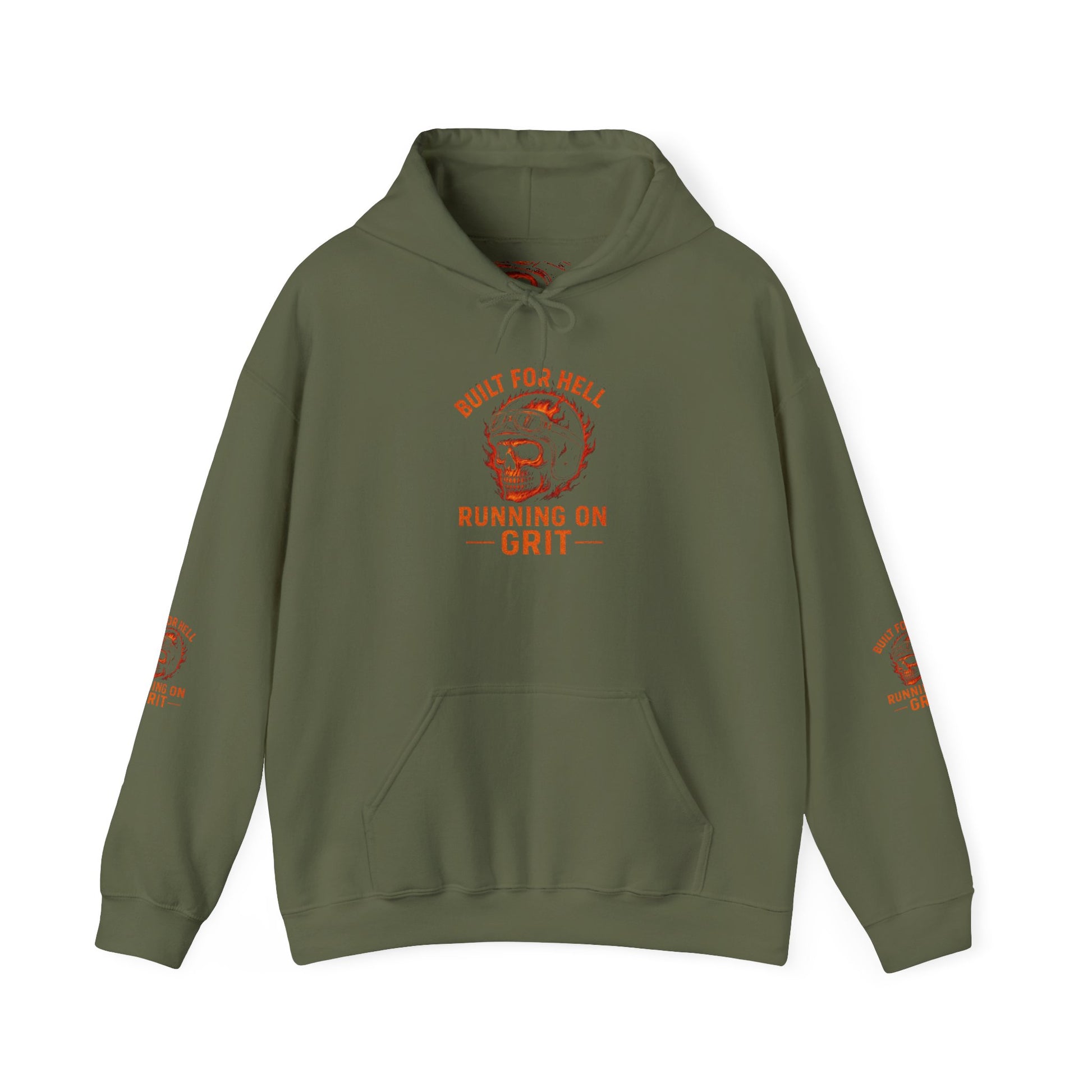 Built for Hell Hoodie - Unisex Heavy Blend Sweatshirt, Grit Motivation Apparel, Outdoorsy Gift, Casual Wear, Workout Hoodie