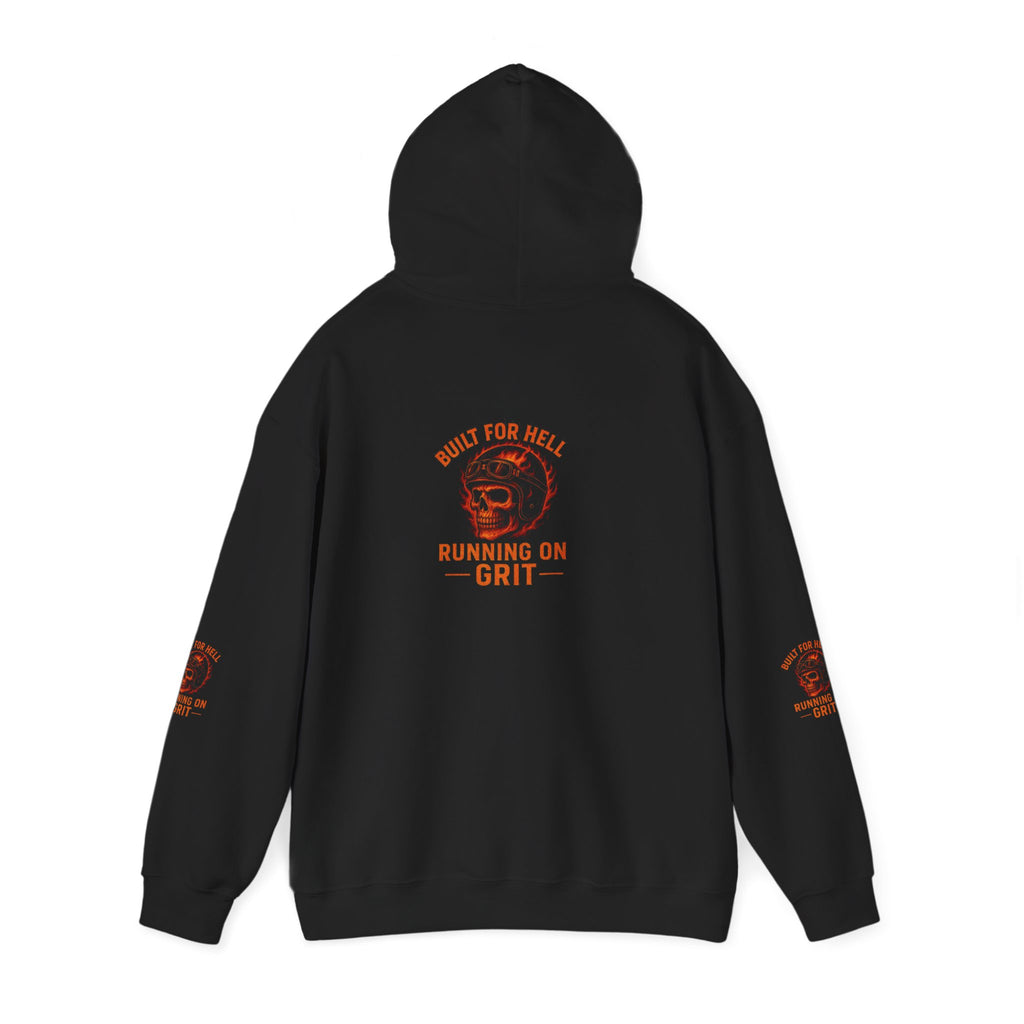Built for Hell Hoodie - Unisex Heavy Blend Sweatshirt, Grit Motivation Apparel, Outdoorsy Gift, Casual Wear, Workout Hoodie