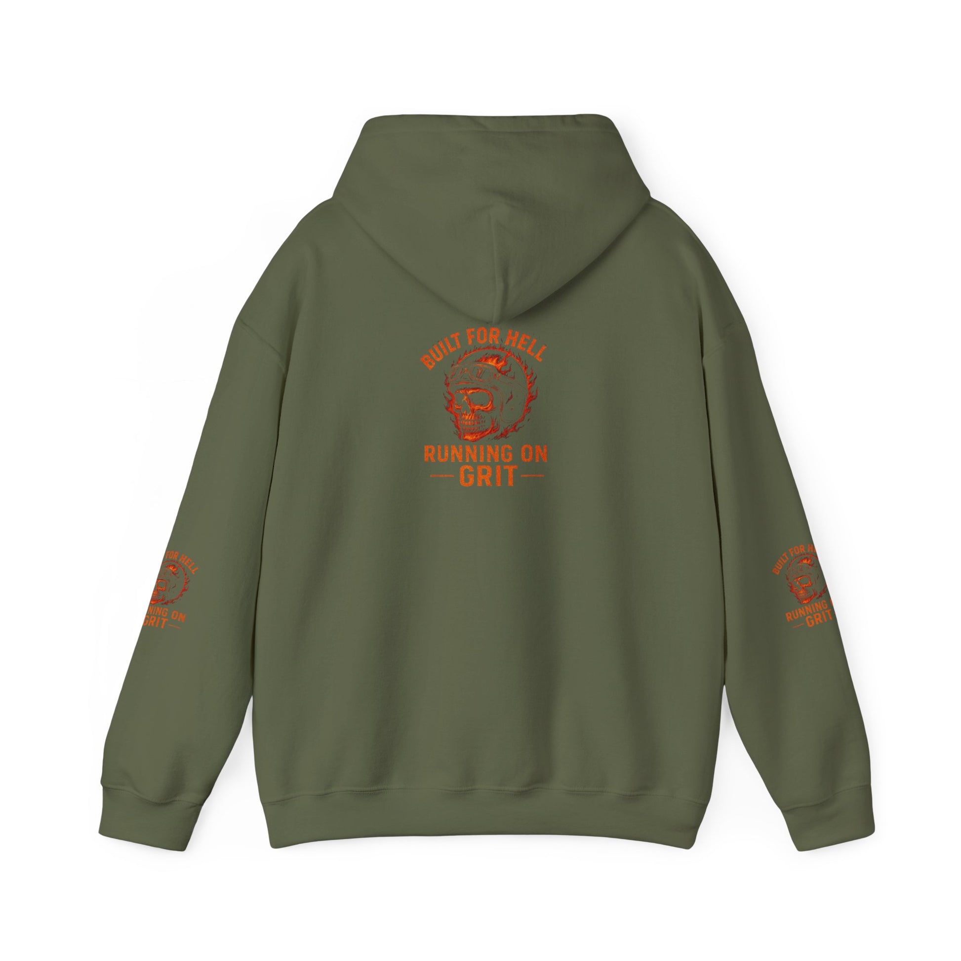 Built for Hell Hoodie - Unisex Heavy Blend Sweatshirt, Grit Motivation Apparel, Outdoorsy Gift, Casual Wear, Workout Hoodie