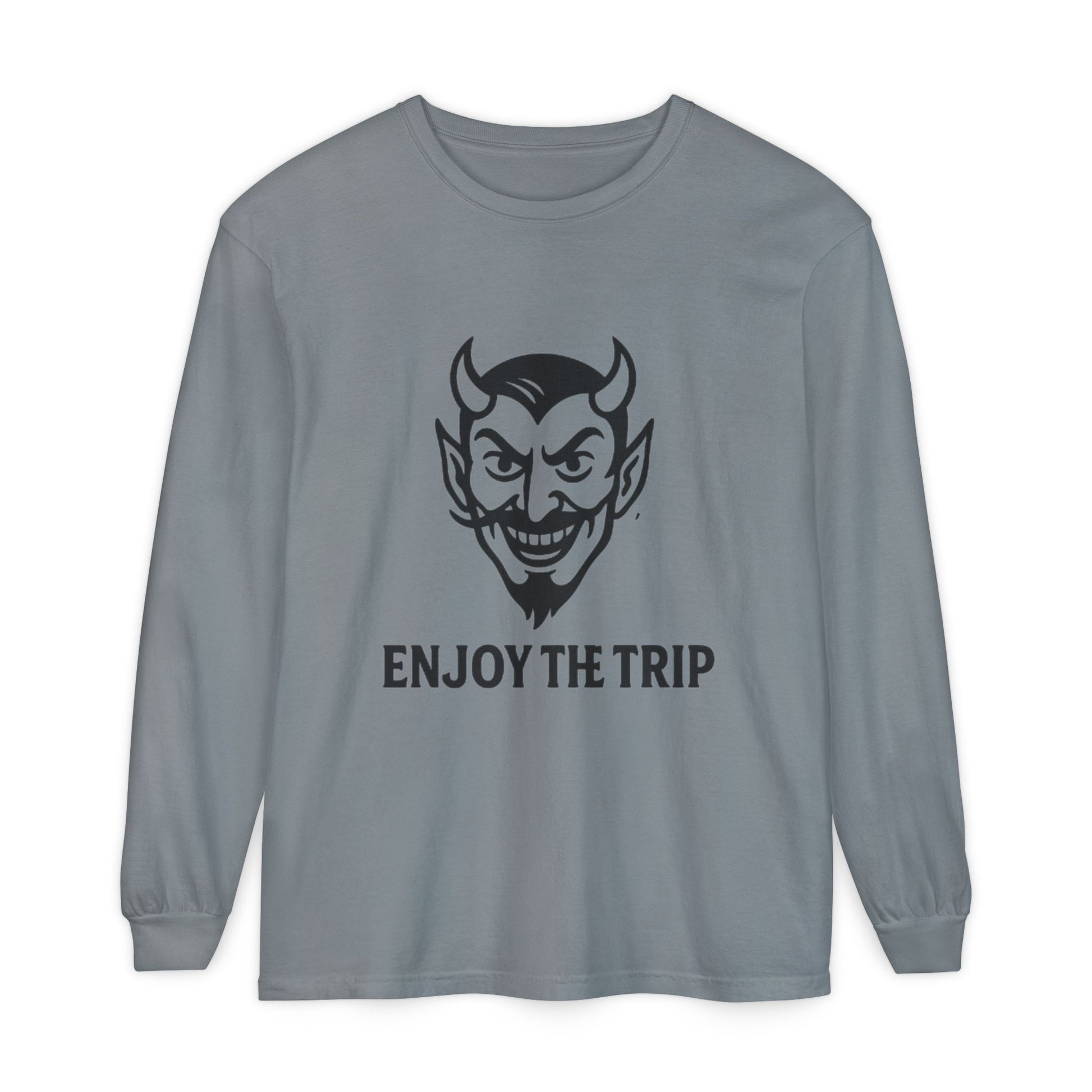 Unisex Long Sleeve Tee - Enjoy the Trip Graphic, Gift for Travelers, Halloween Apparel, Casual Style, Streetwear Essentials