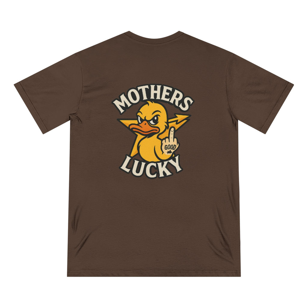 Organic Graphic Tee, Humorous T-shirt for Everyday Wear, Lucky Duck and Good Vibes Shirt, Perfect Gift for Friends, Casual Summer Outfit