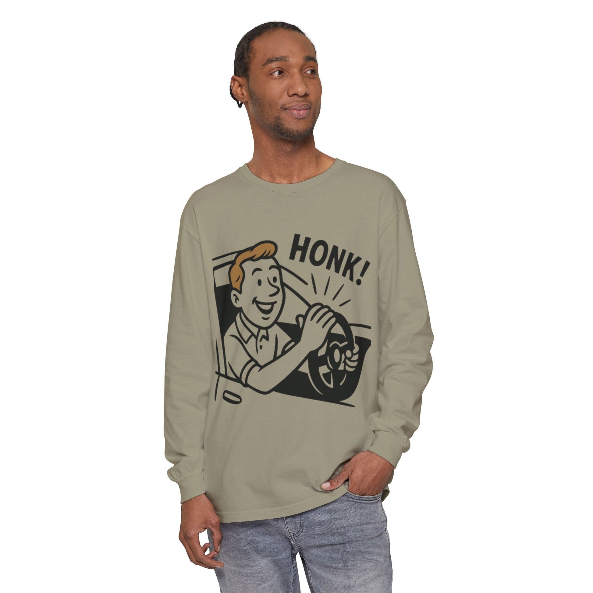 Honk Long Sleeve T-Shirt, Funny Car Enthusiast Tee, Gift for Drivers, Unisex Graphic Shirt, Casual Wear, Auto Humor Tee