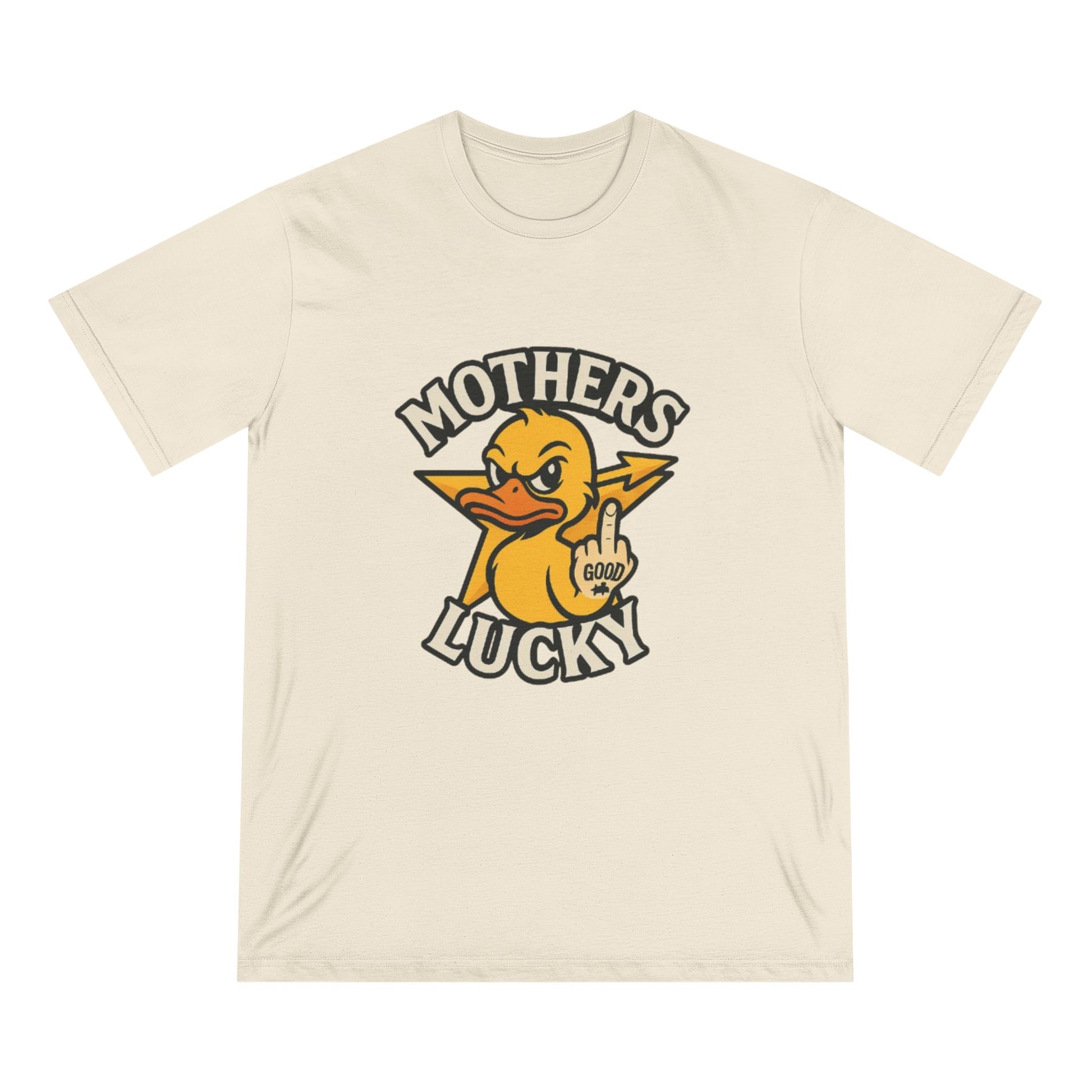 Organic Graphic Tee, Humorous T-shirt for Everyday Wear, Lucky Duck and Good Vibes Shirt, Perfect Gift for Friends, Casual Summer Outfit