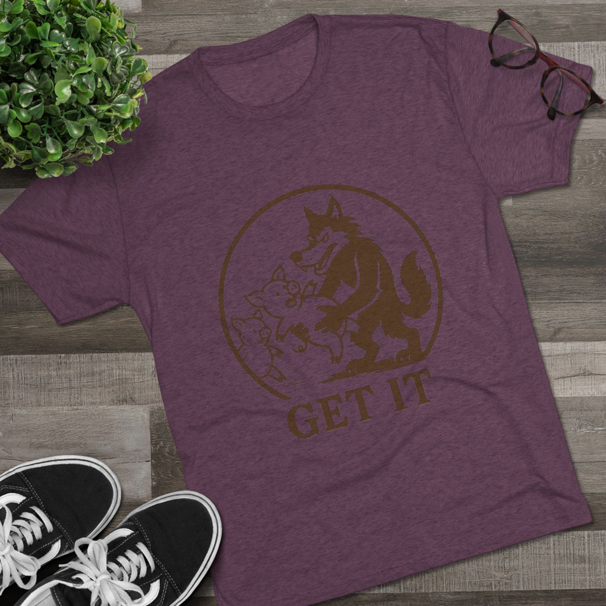 Playful Animal Graphic Tee - Unisex Crew Shirt, Funny Wolf Design, Gifts for Animal Lovers, Casual Wear, Humor Apparel, Birthday Gift