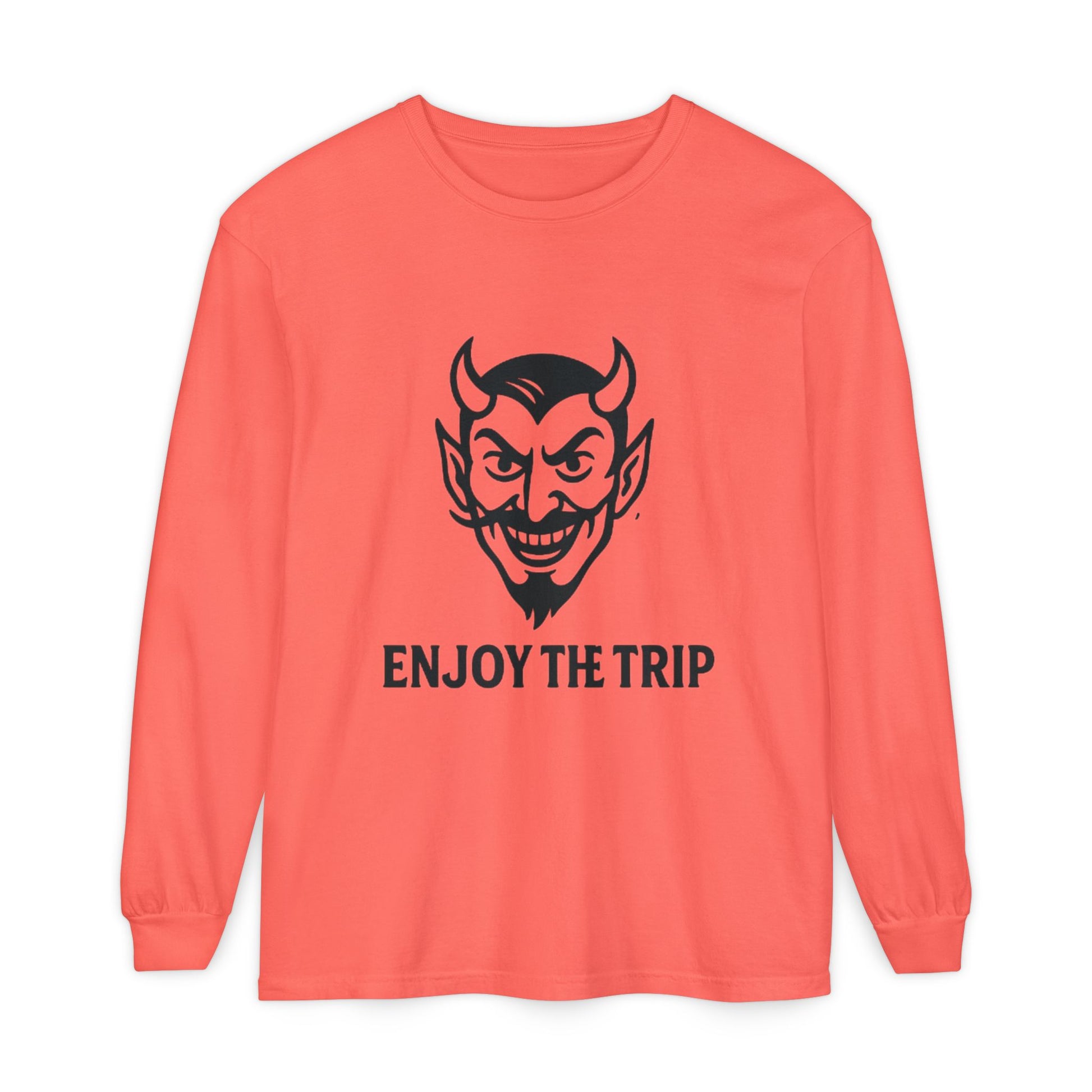 Unisex Long Sleeve Tee - Enjoy the Trip Graphic, Gift for Travelers, Halloween Apparel, Casual Style, Streetwear Essentials