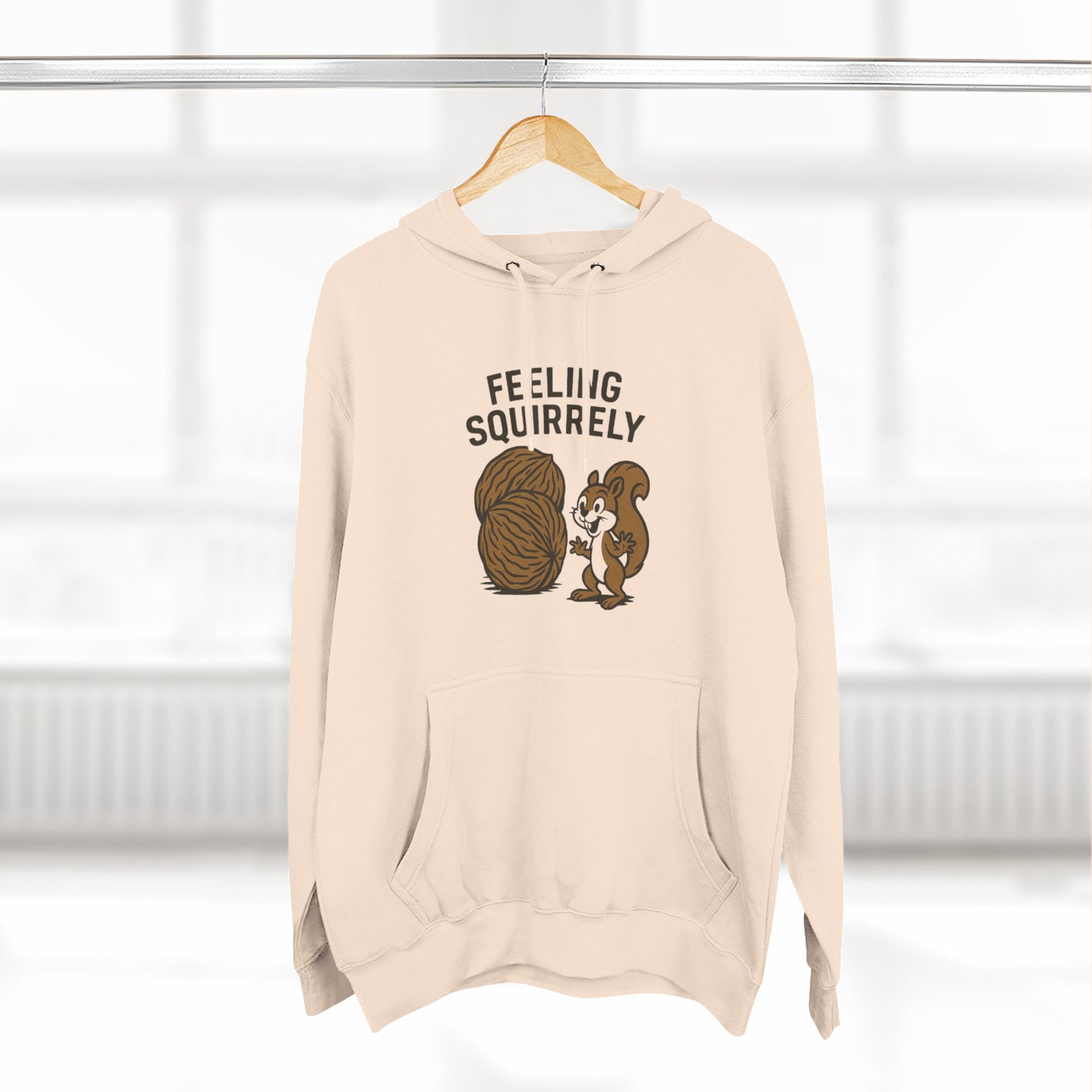 Feeling Squirrelly Hoodie - Cozy Fleece Sweatshirt, Gift for Animal Lovers, Fall Fashion, Fun Hoodie for Friends, Quirky Apparel