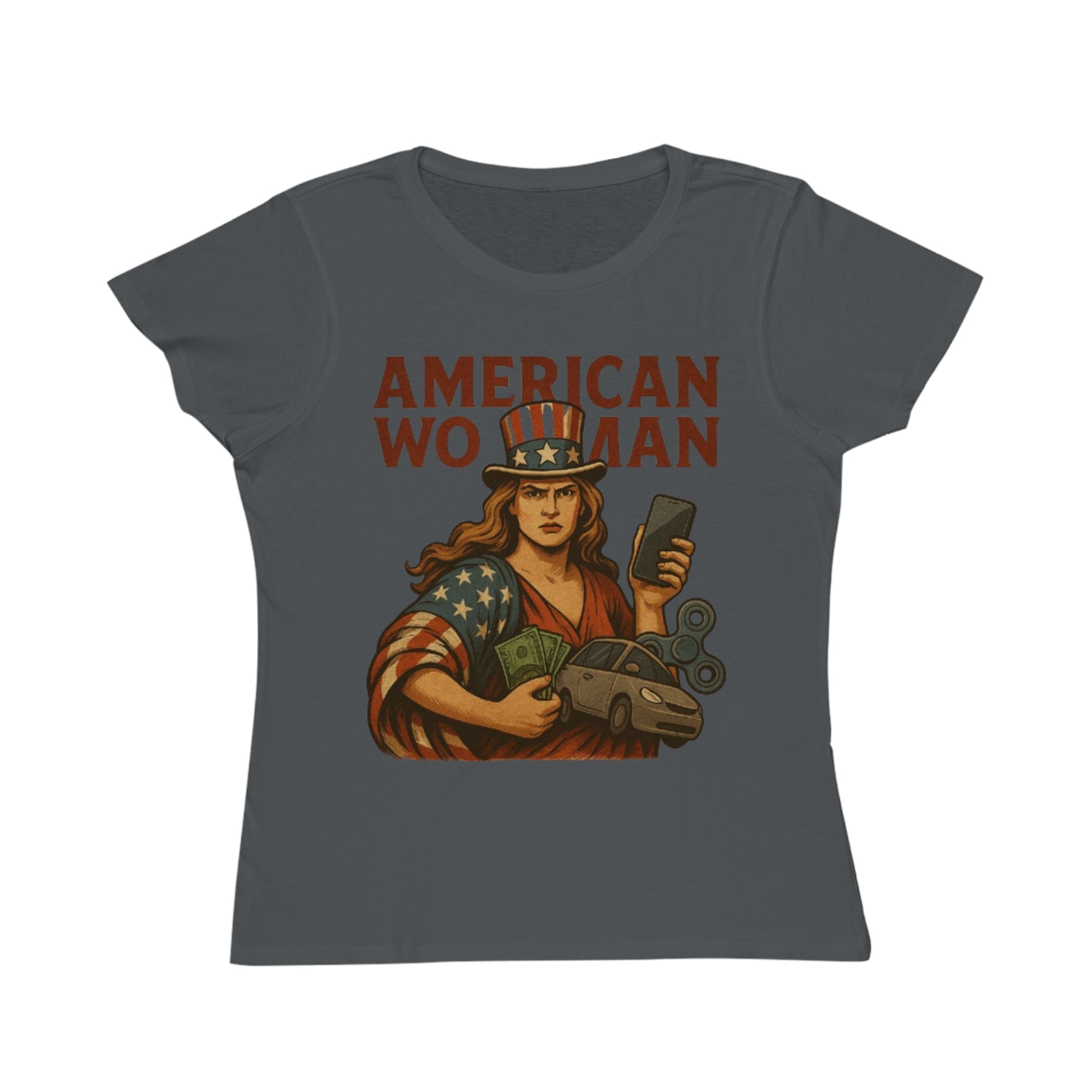 Empowering American Woman T-Shirt, Feminist Tee, Casual Wear, Gift for Her, July 4th, Independence Day Outfit
