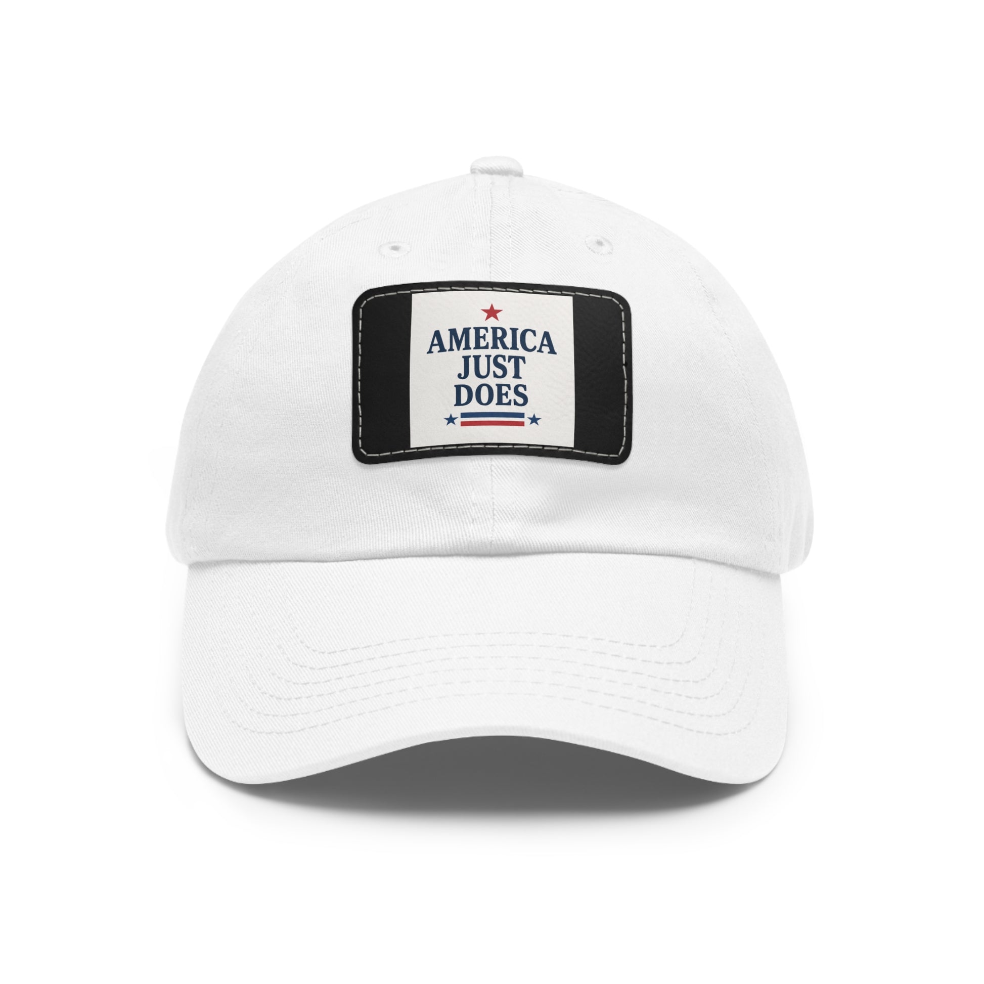 Patriotic Dad Hat with Leather Patch, Casual Cap, American Pride Accessory, Unique Gift for Dad, Summer Style Headwear
