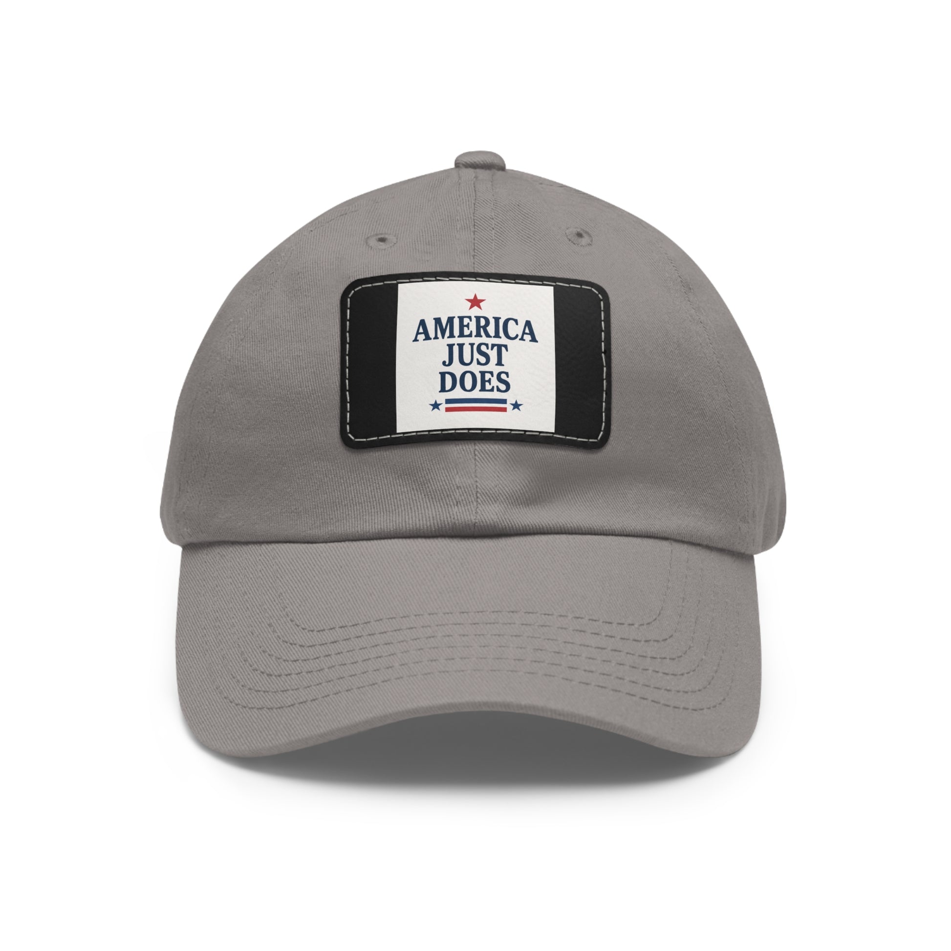 Patriotic Dad Hat with Leather Patch, Casual Cap, American Pride Accessory, Unique Gift for Dad, Summer Style Headwear