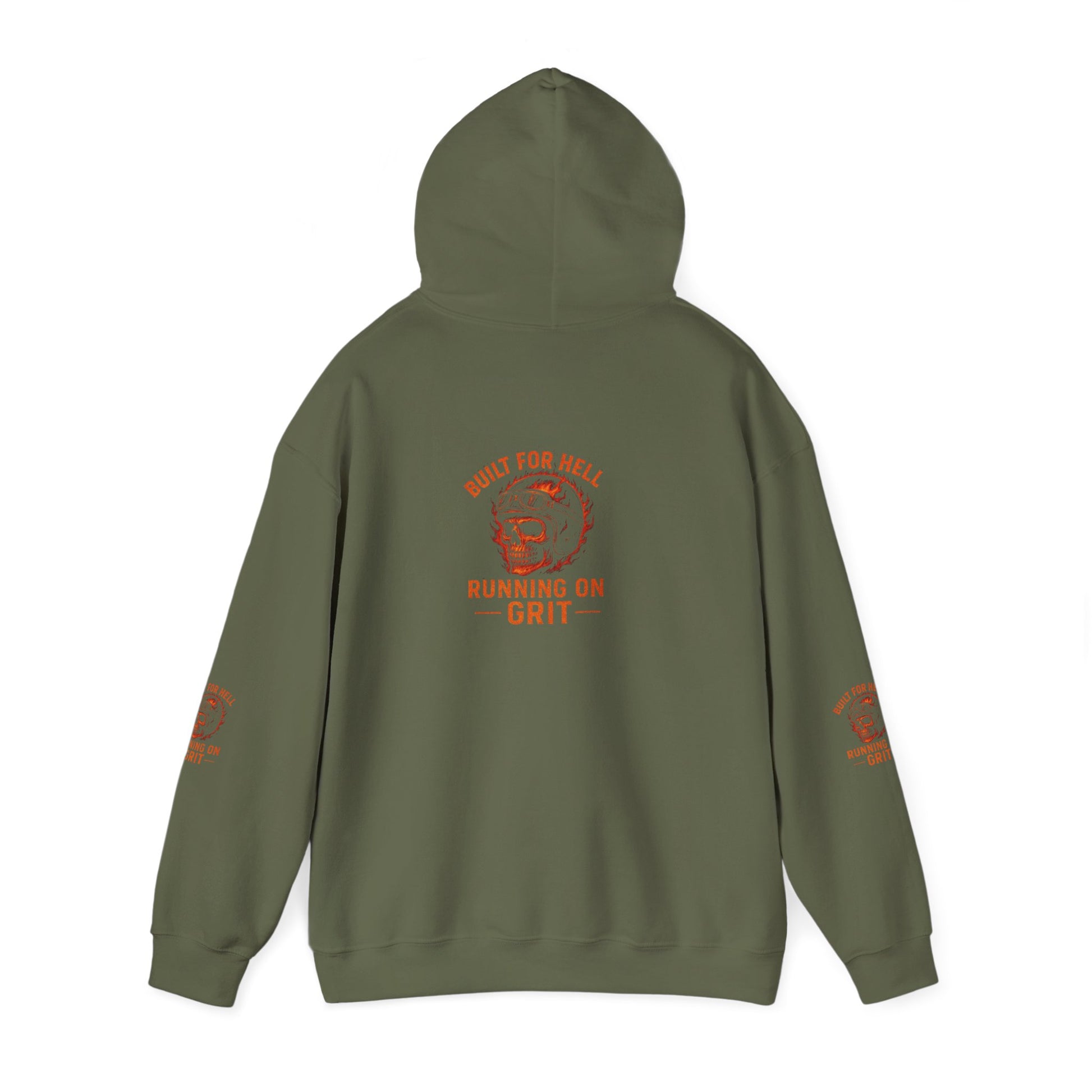 Built for Hell Hoodie - Unisex Heavy Blend Sweatshirt, Grit Motivation Apparel, Outdoorsy Gift, Casual Wear, Workout Hoodie