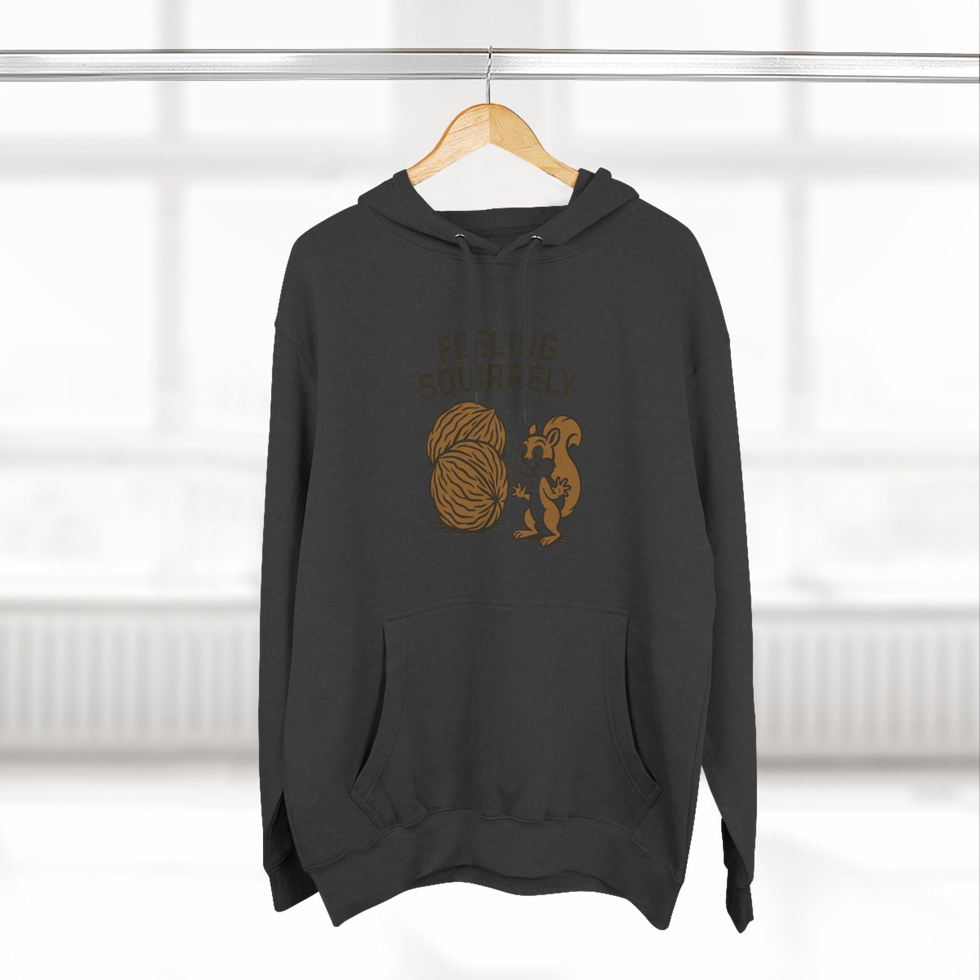 Feeling Squirrelly Hoodie - Cozy Fleece Sweatshirt, Gift for Animal Lovers, Fall Fashion, Fun Hoodie for Friends, Quirky Apparel
