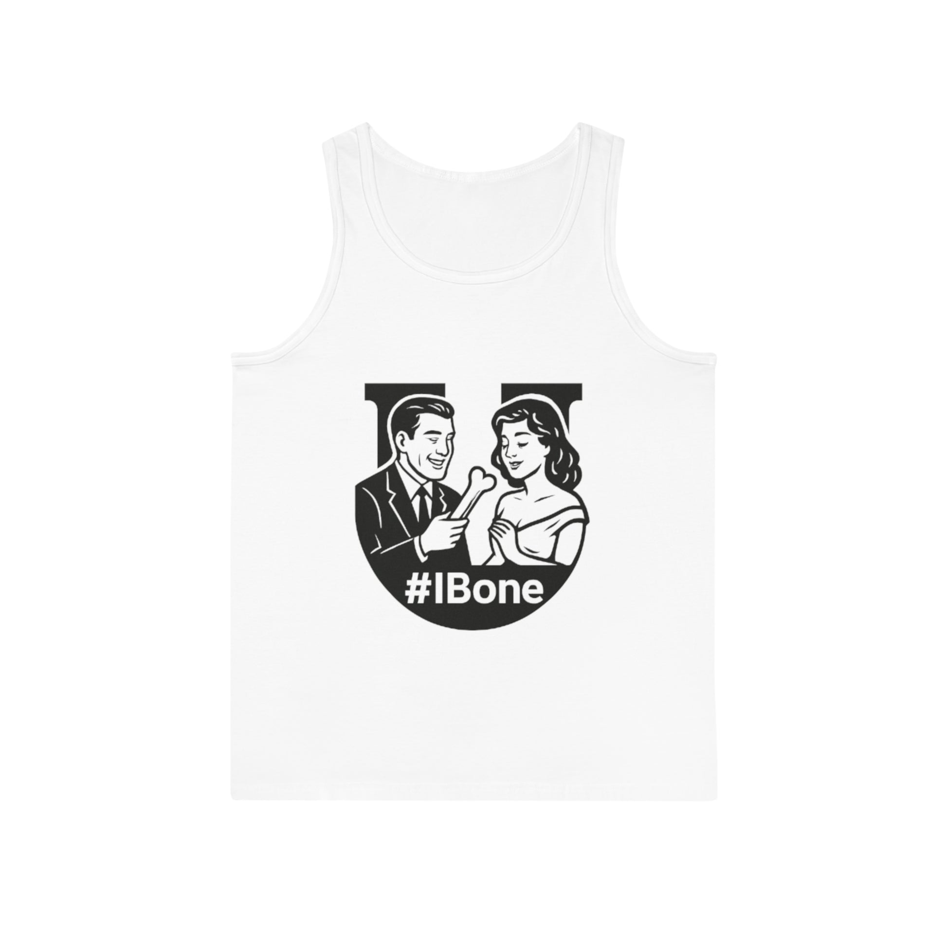 Playful Unisex Tank Top with #IBone Design, Funny Gift for Couples, Summer Fitness Wear, Casual Party Top, Perfect for Valentine's Day