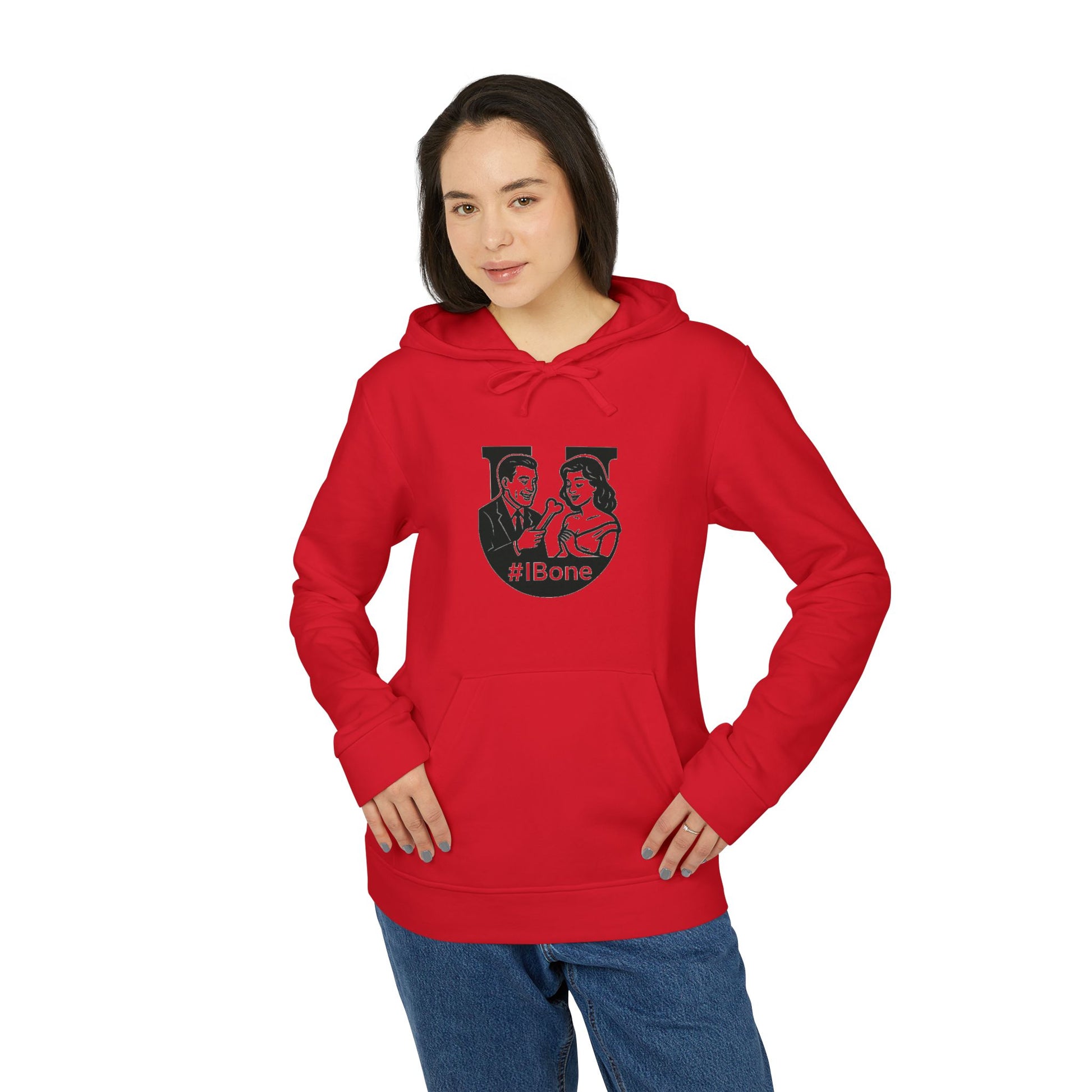 Unisex Fleece Hoodie with #IBone Graphic, Cozy Casual Wear for Everyday, Gift for Friends, Perfect for Events, Sportswear